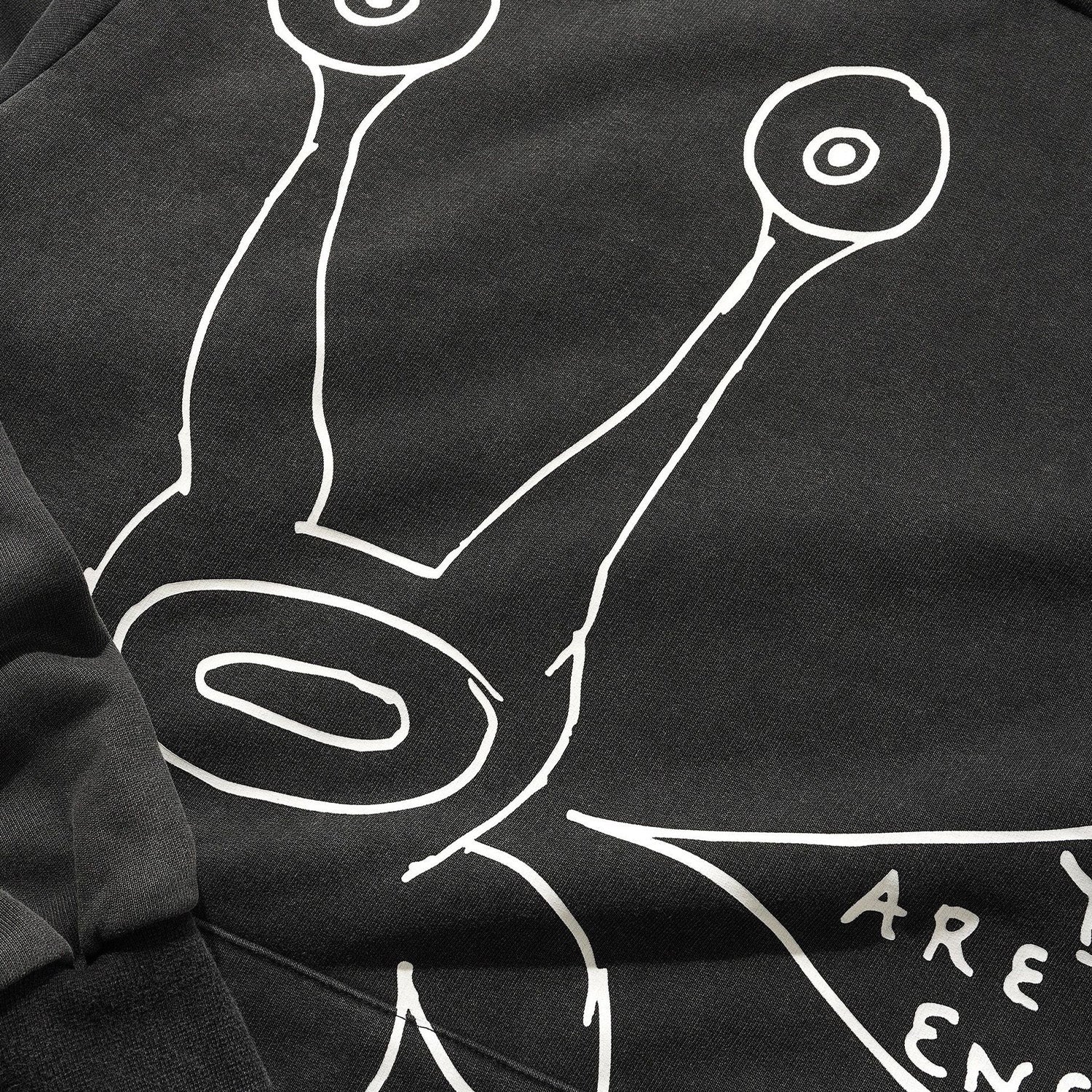 Butter Goods x Daniel Johnston Enemy Hoodie Distressed Washed Black