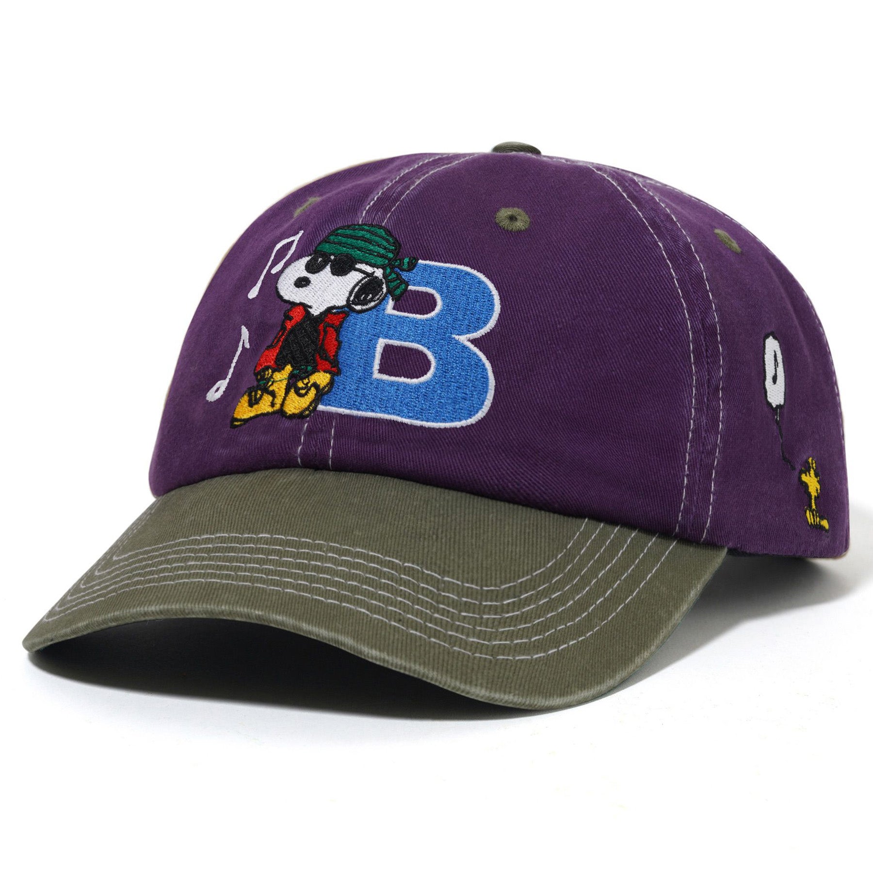 Butter Goods x Peanuts Music Snapback Washed Purple/Fern