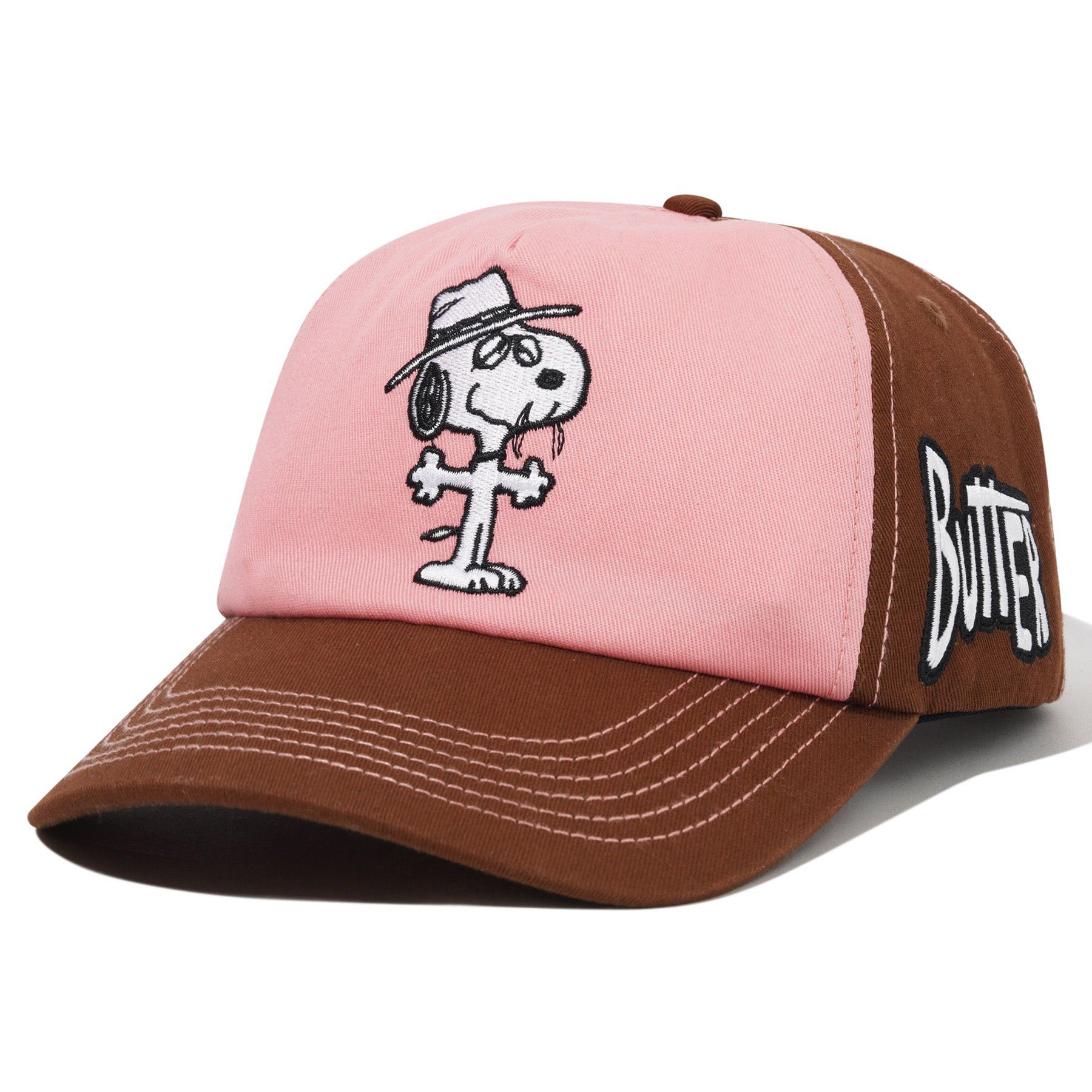 Butter Goods x Peanuts Spike 5 Panel Hat Brown/Pink