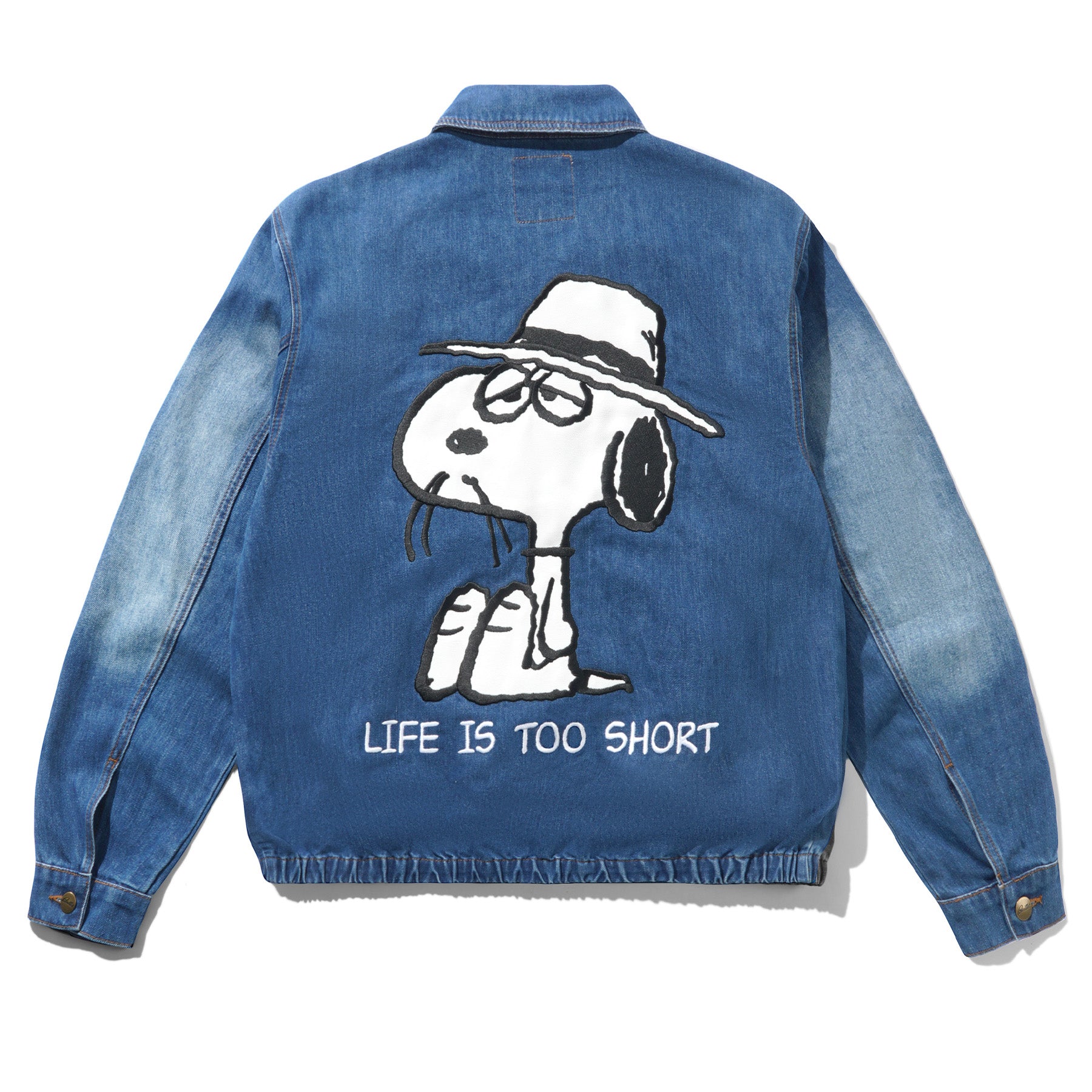 Butter Goods x Peanuts Spike Denim Jacket Distressed Indigo