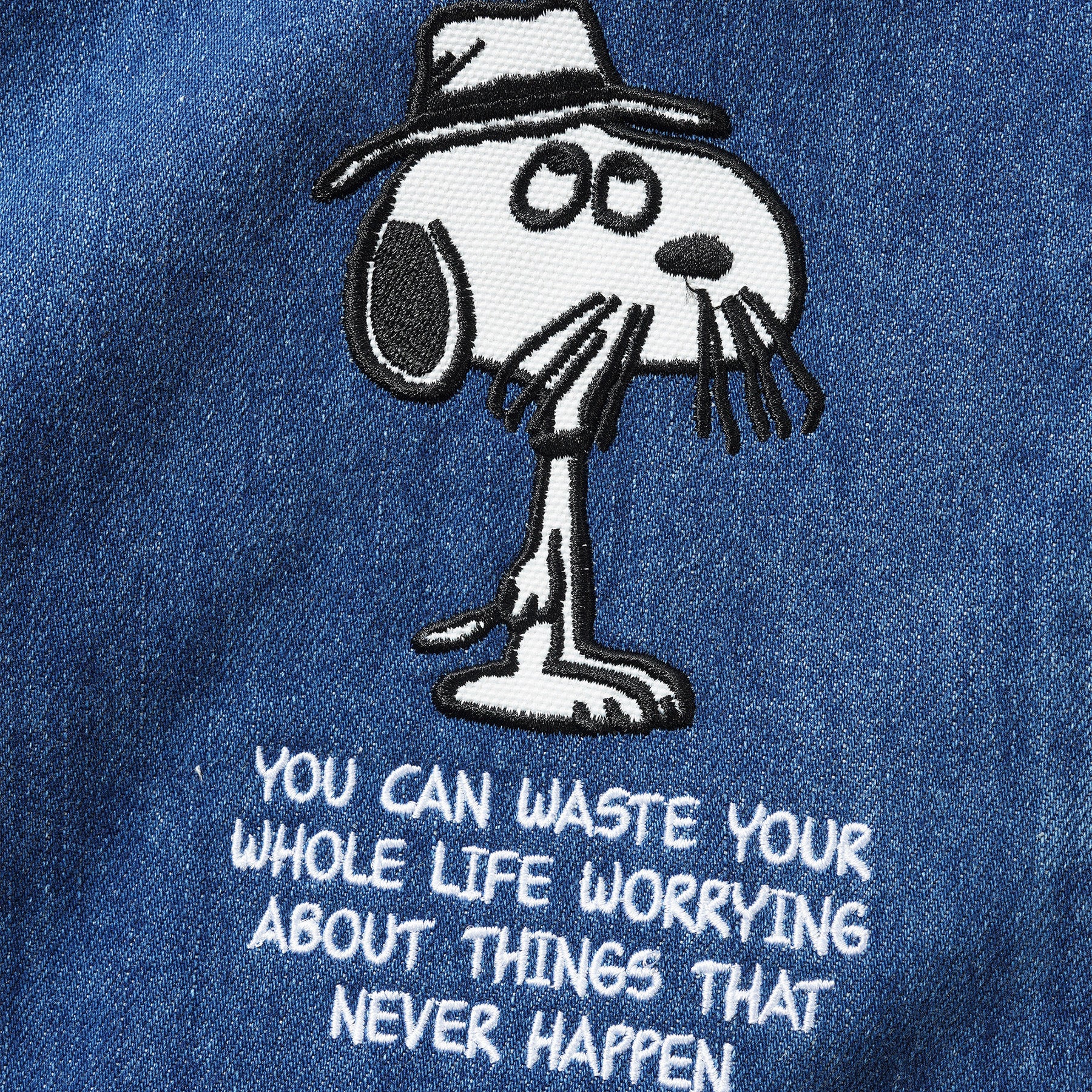 Butter Goods x Peanuts Spike Denim Jacket Distressed Indigo