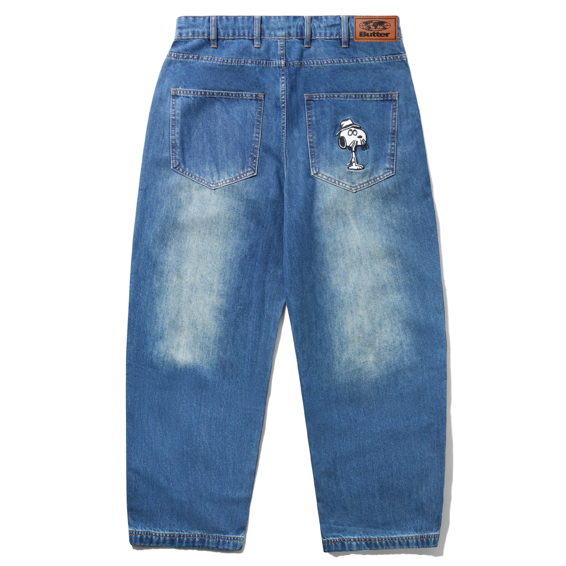 Butter Goods x Peanuts Spike Denim Jeans Distressed Indigo