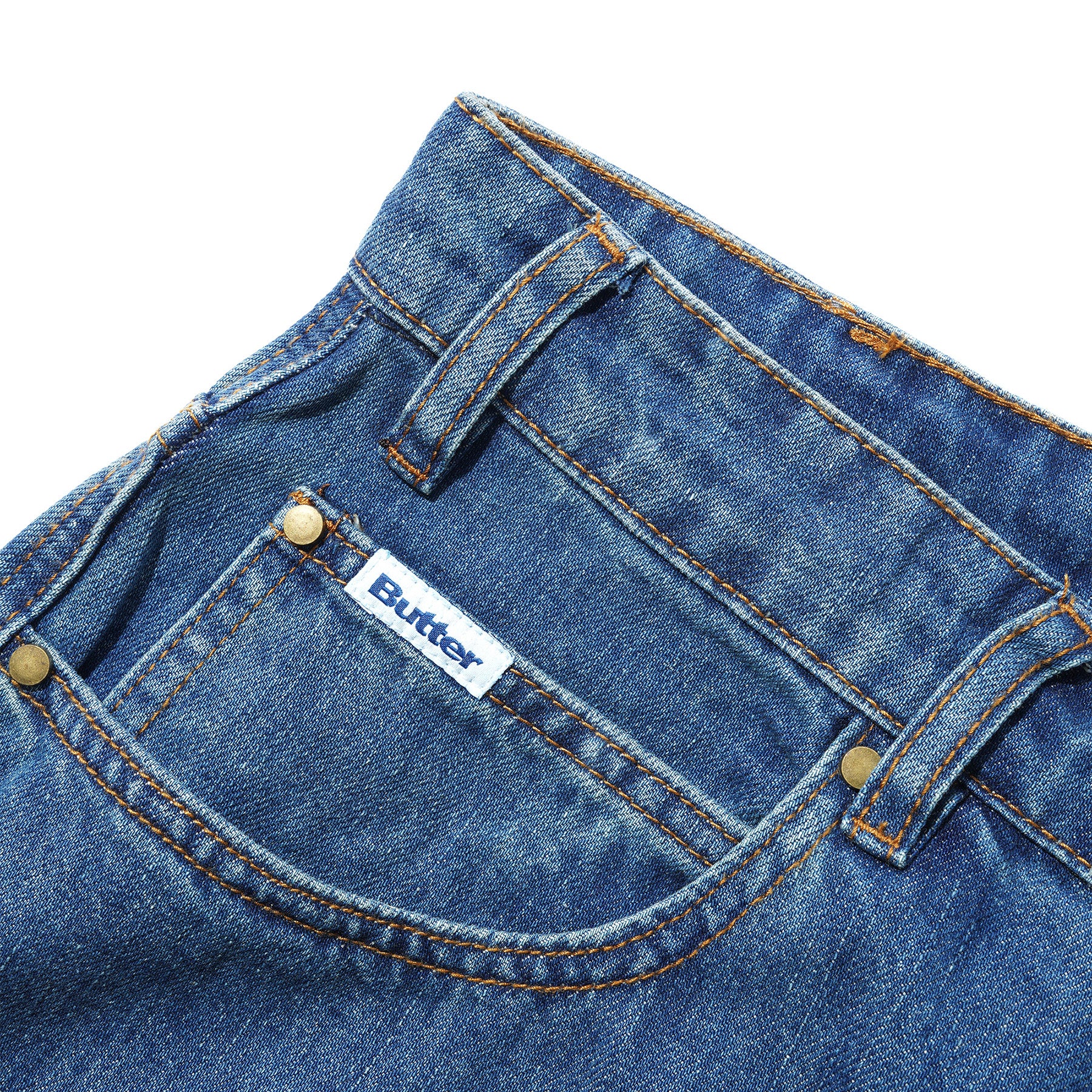 Butter Goods x Peanuts Spike Denim Jeans Distressed Indigo