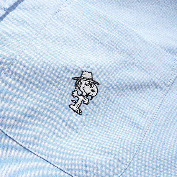 Butter Goods x Peanuts Spike Oxford Shirt Blue - Orchard Skateshop