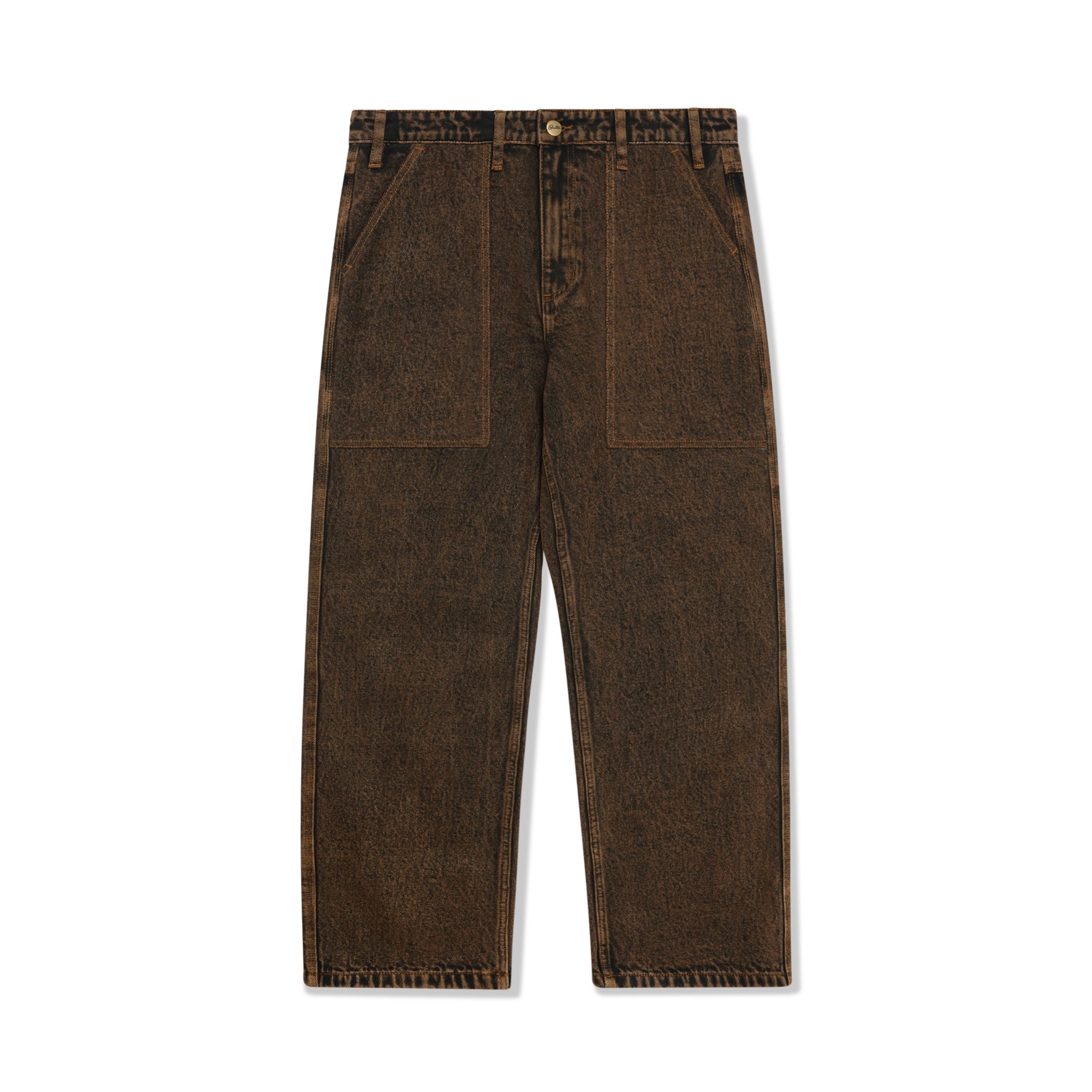 【BUTTER GOODS】 Wide Cut Denim Jeans, Acid Washed Brown Wide Cut Denim Jeans, Acid Washed Brown – Butter Goods USA