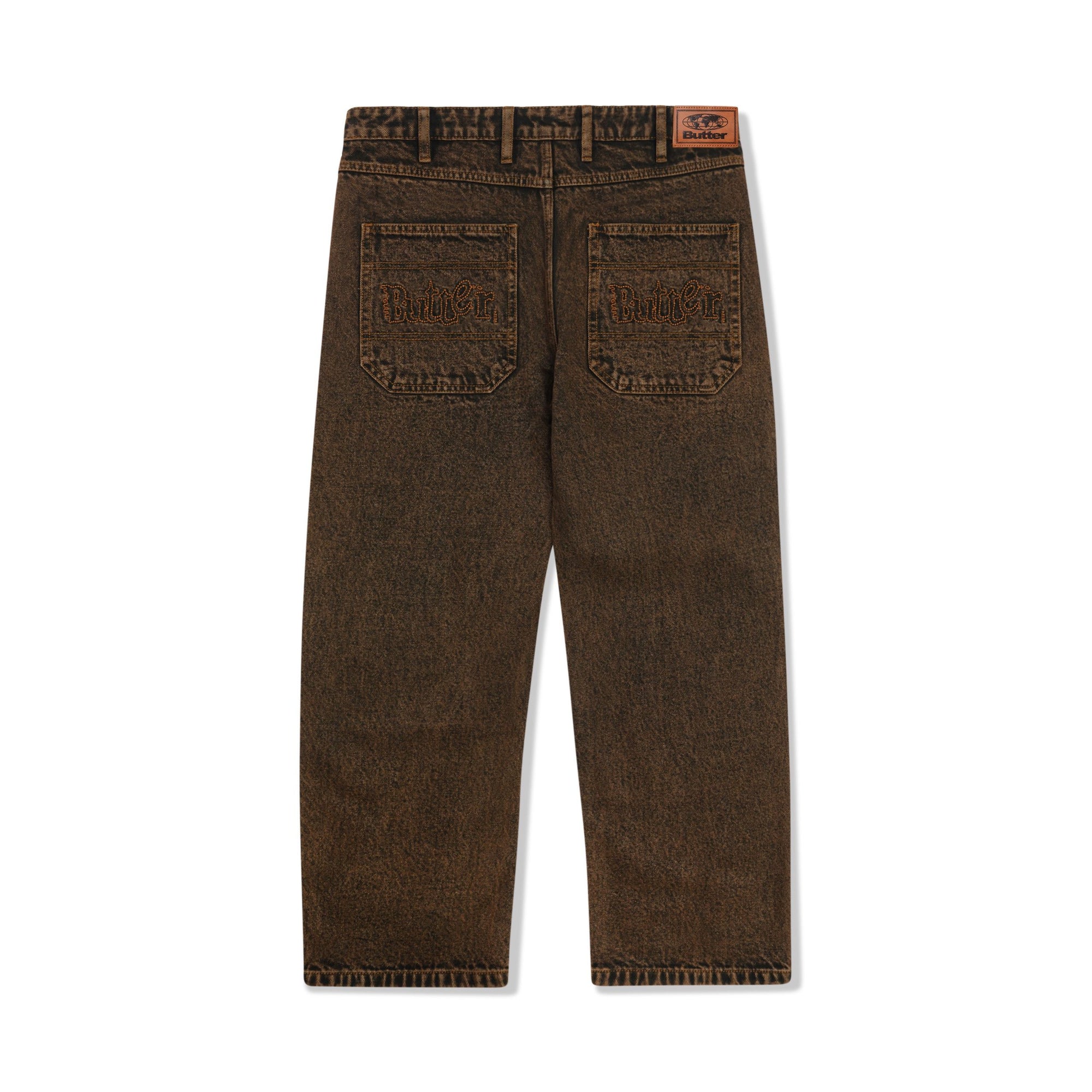 Butter Goods Breakdown Relaxed Denim Jeans Acid Wash Brown