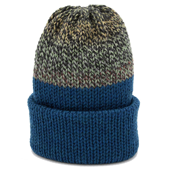 Chimney Short Stack Beanie Heathered Blue Jay/Rainy City Fade