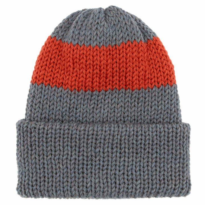 Chimney Short Stack Beanie Opal Blue Heather/Phoenix Red