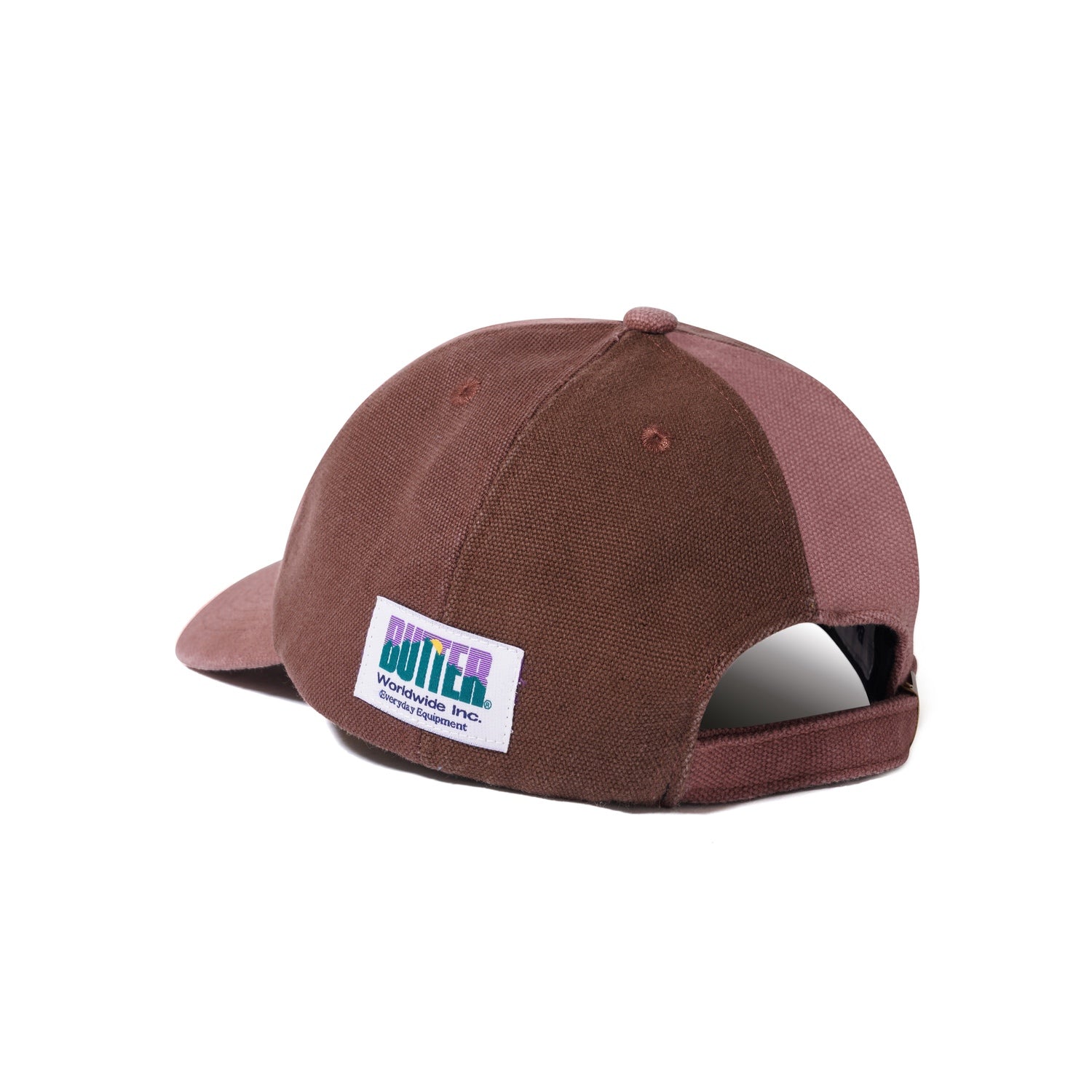 Butter Goods Canvas Patchwork 6 Panel Cap Washed Burgundy