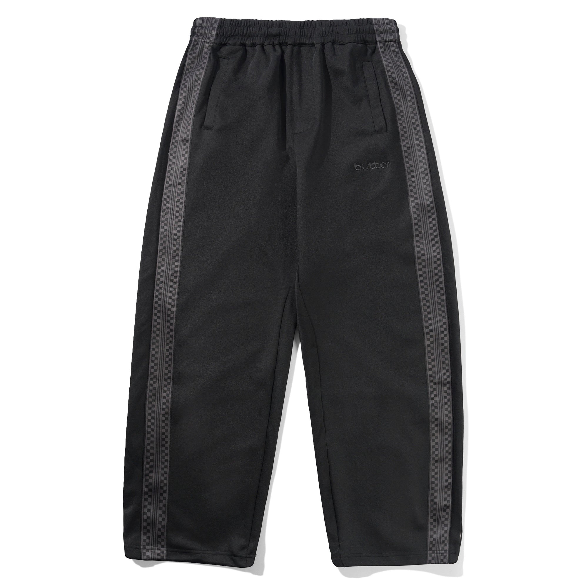 Butter Goods Check Tape Trackpants Black