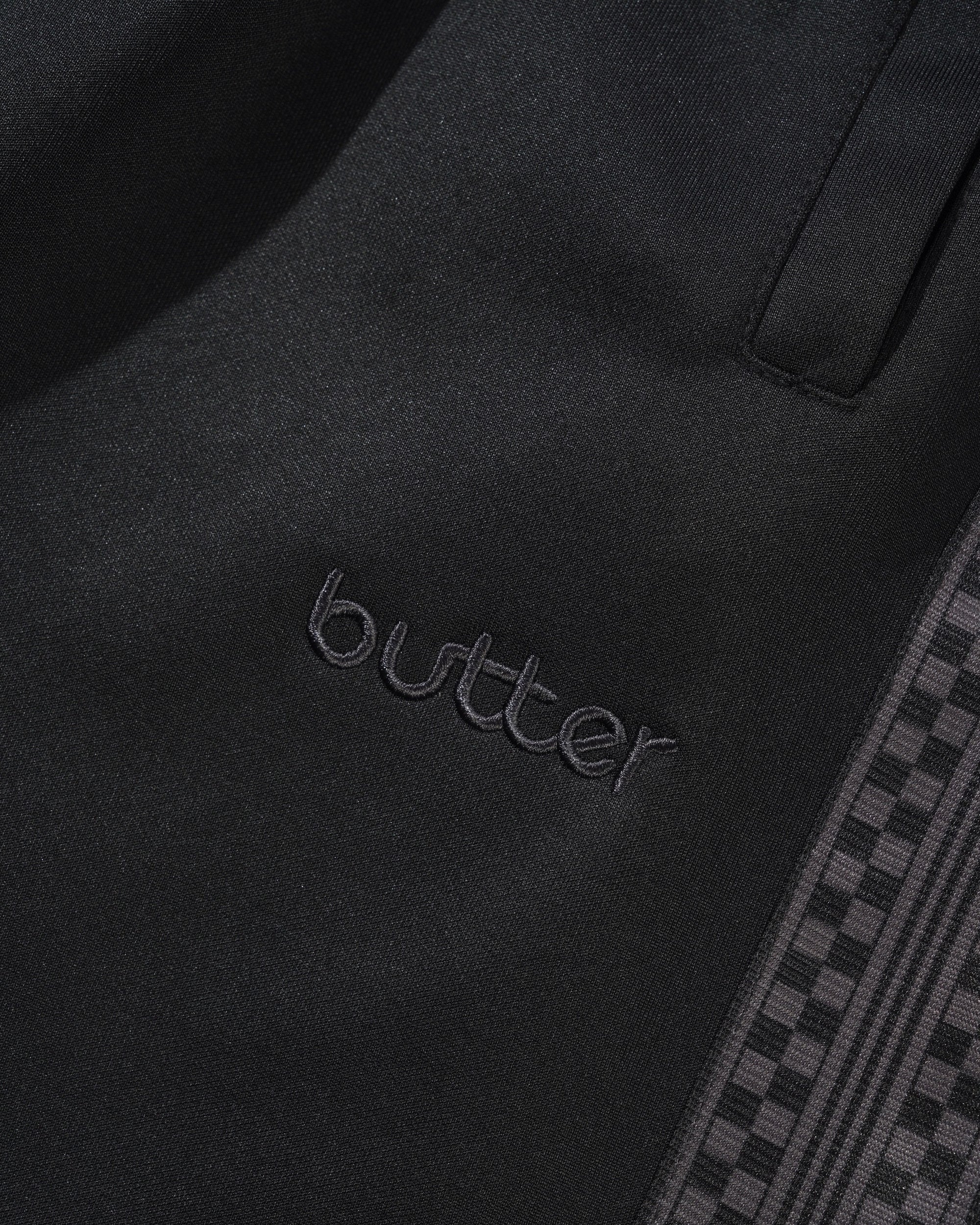 Butter Goods Check Tape Trackpants Black