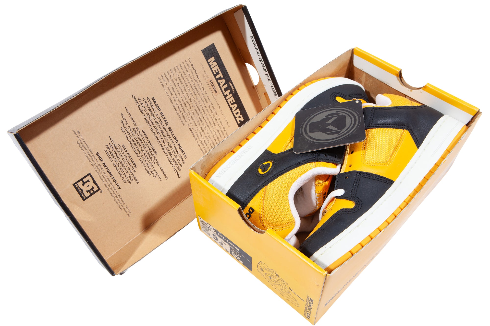 Overripe DC Shoes Metalheadz Manteca Gold/Black Size 9 (2001)