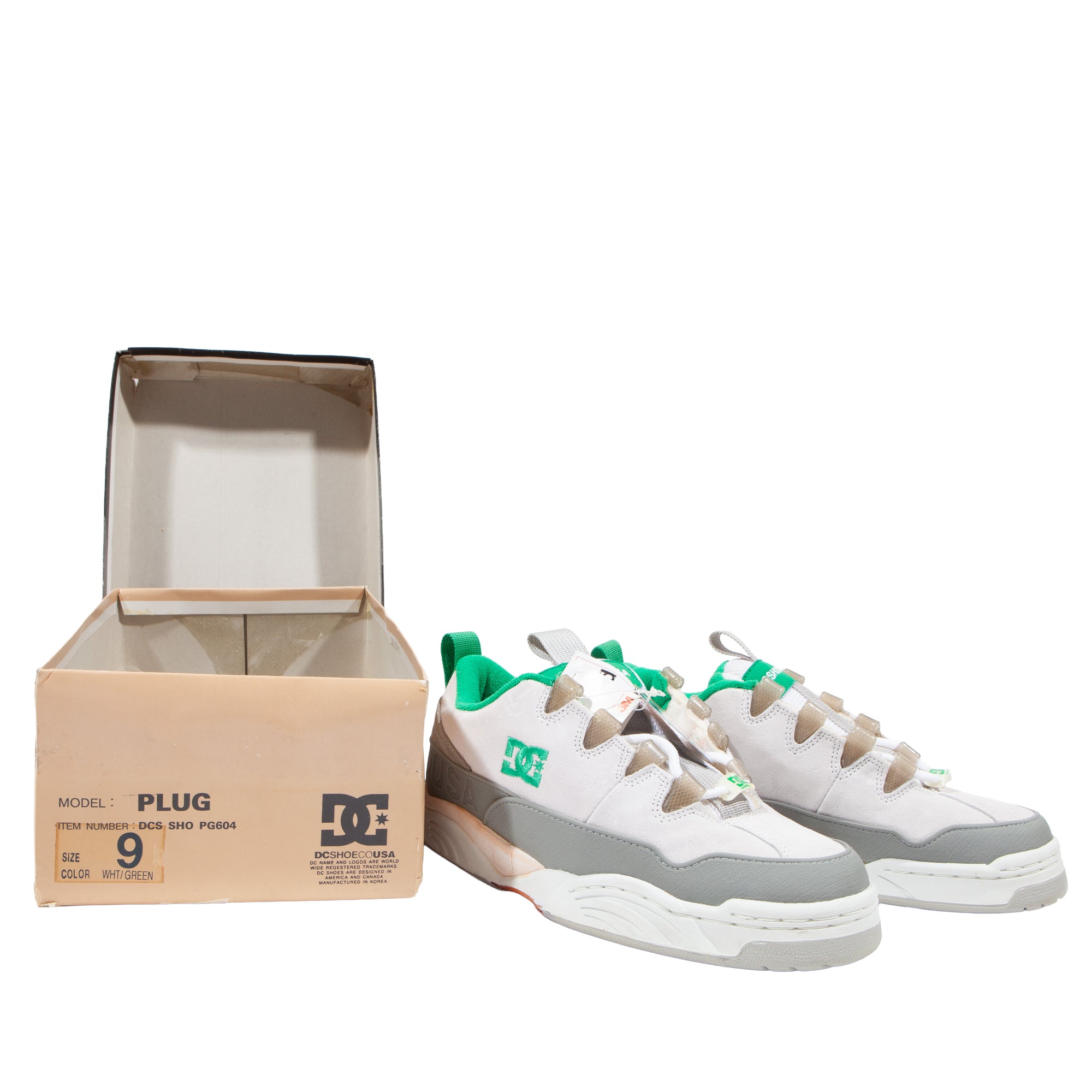 Overripe DC Shoes Plug White/Green Size 9 (1998)
