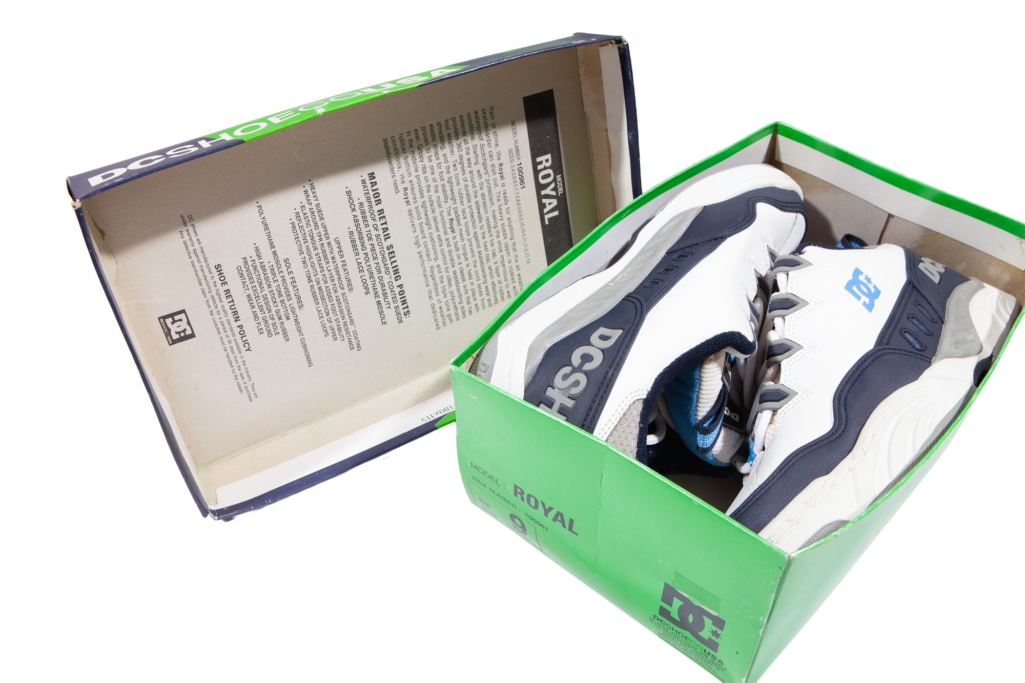 Overripe DC Shoes Royal White/Navy Size 9 (1999)