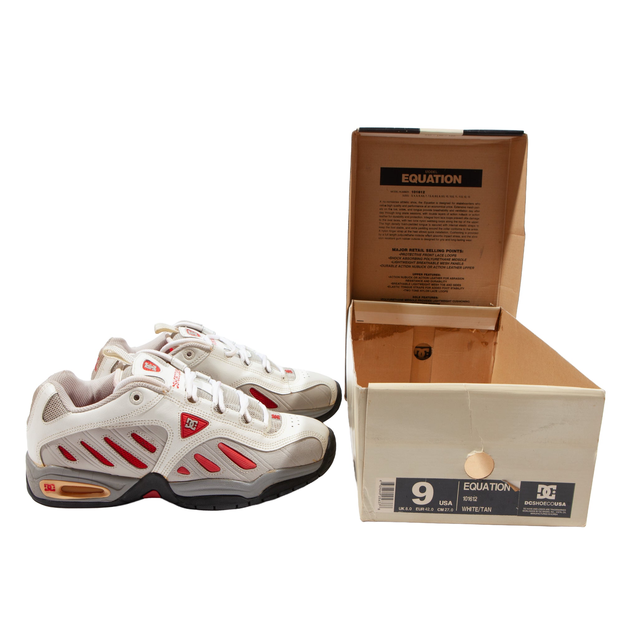 Overripe DC Shoes Tactic White/Red Size 9 SAMPLE (2000)