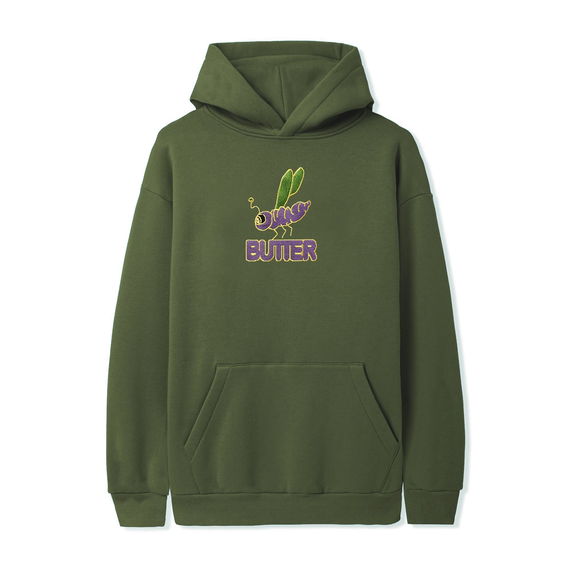 Butter Goods Dragonfly Embroidered Pullover Hood Army