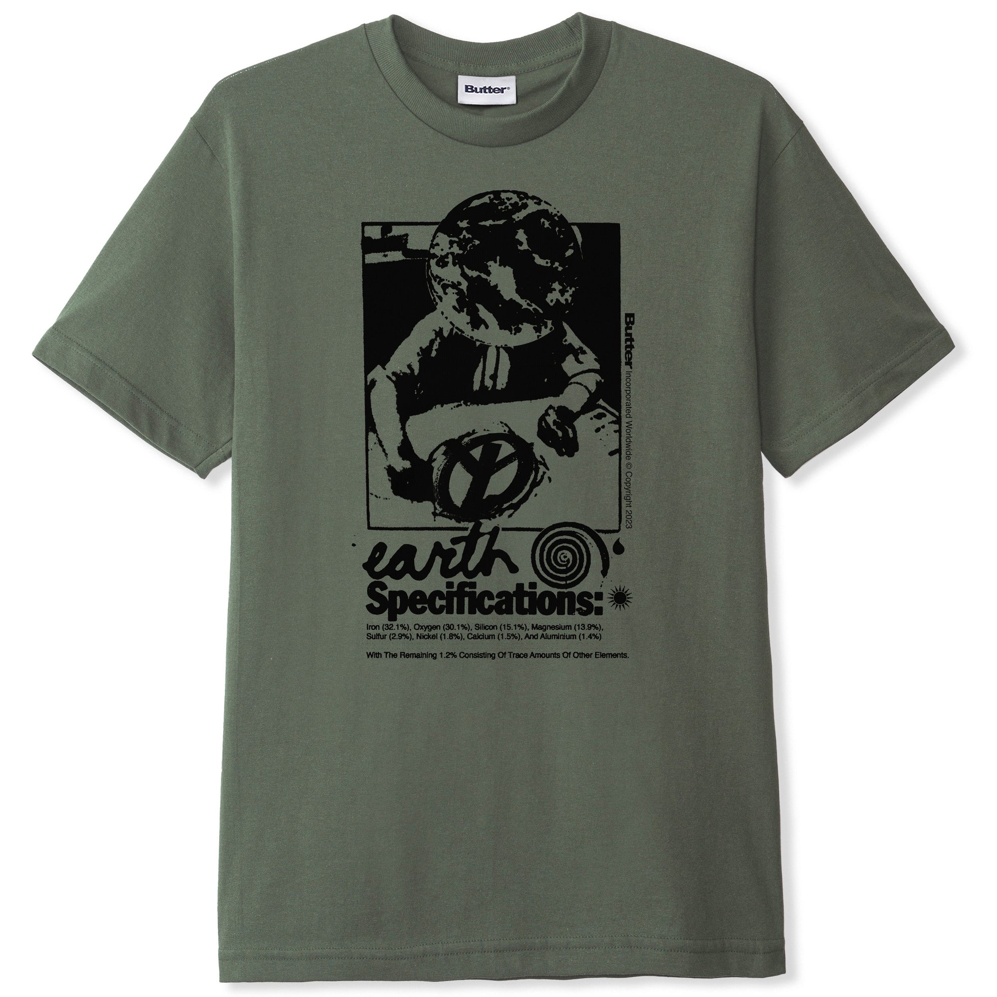 Butter Goods Earth Spec Tee Army