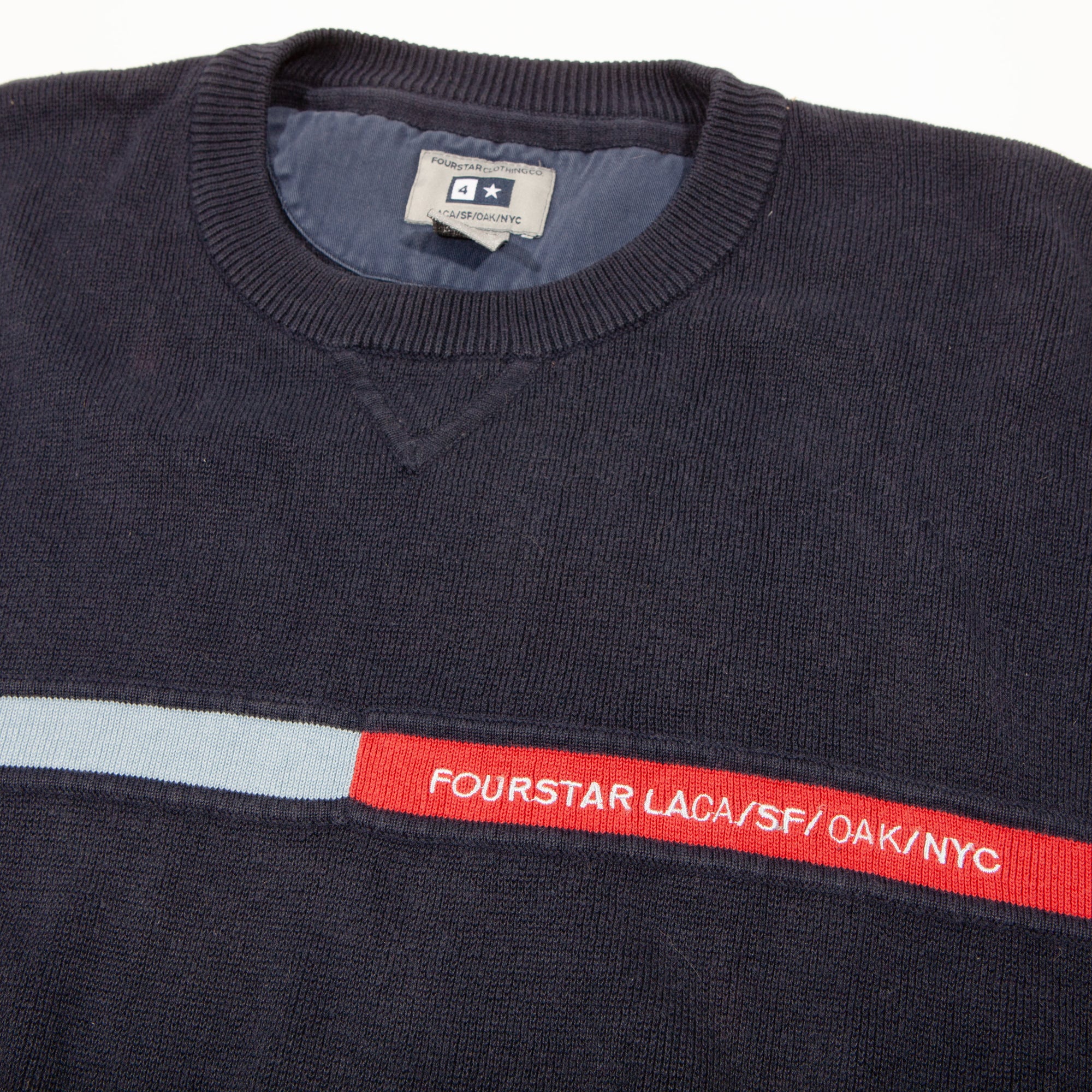 Overripe Fourstar Knit Sweater Navy Large (1998)
