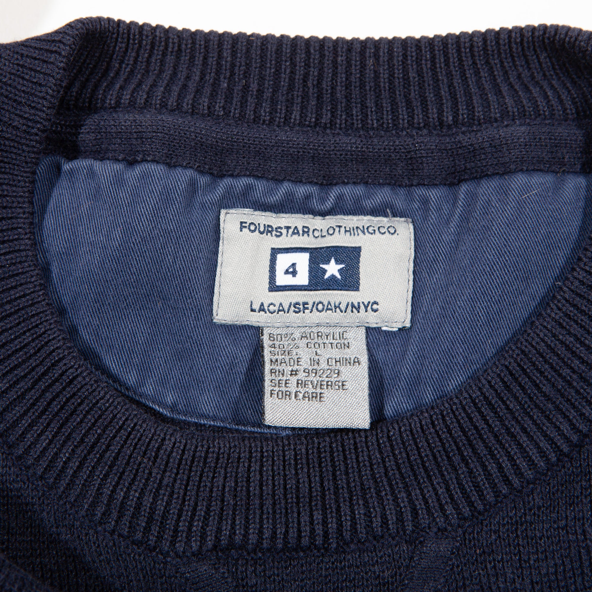 Overripe Fourstar Knit Sweater Navy Large (1998)