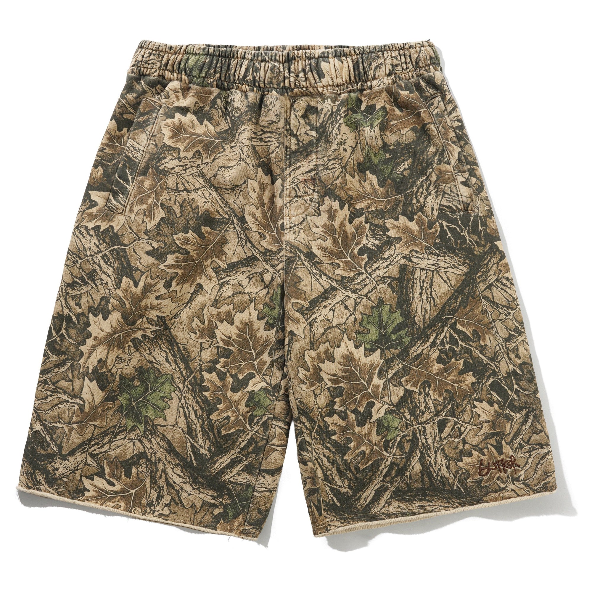 Butter Goods Fleece Shorts Forest Camo