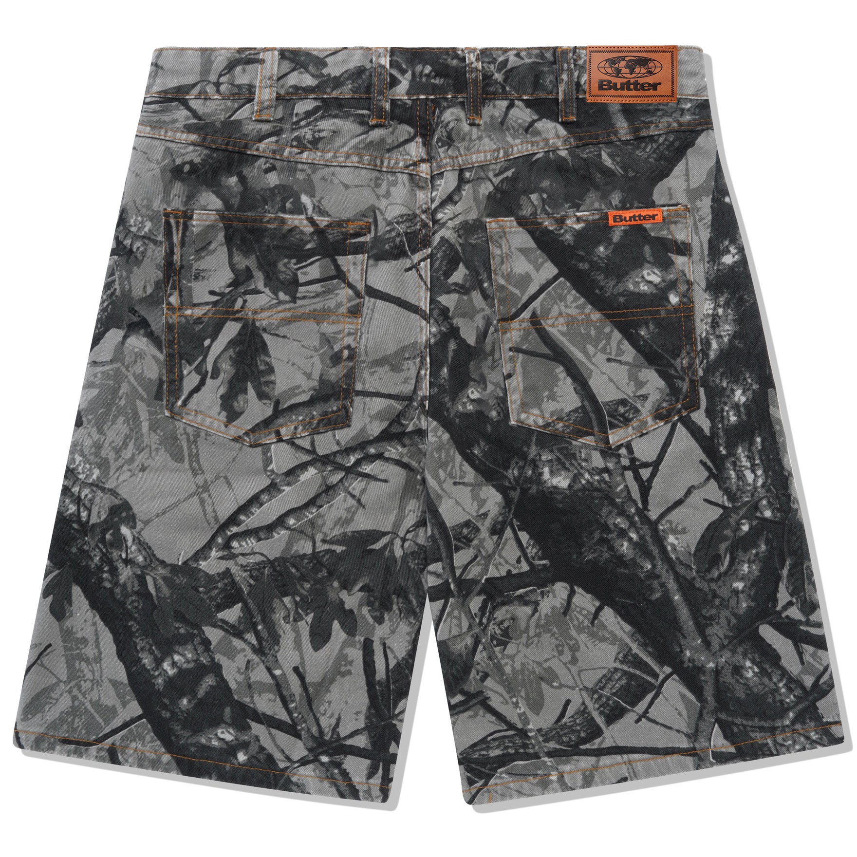 Butter Goods Foilage Camo Denim Shorts Black