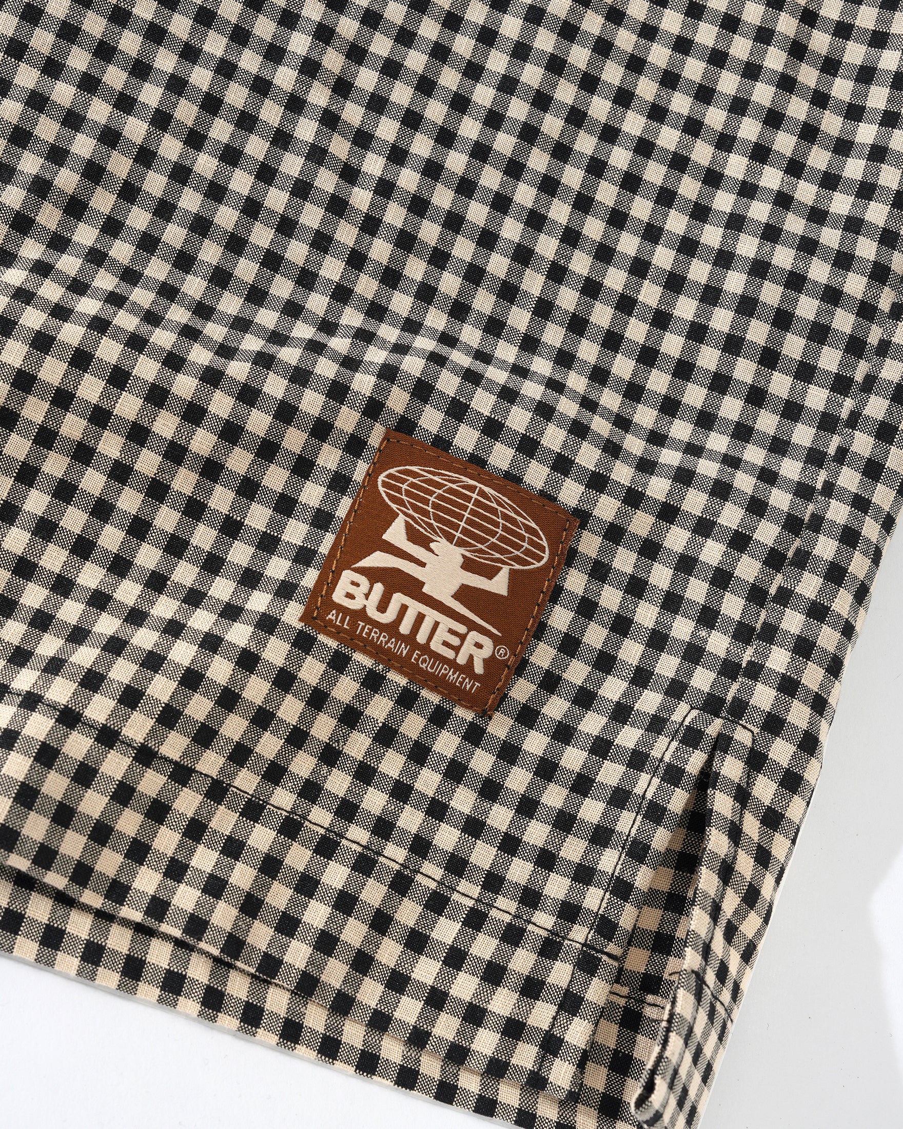 Butter Goods Gingham Button Up Shirt Natural/Black