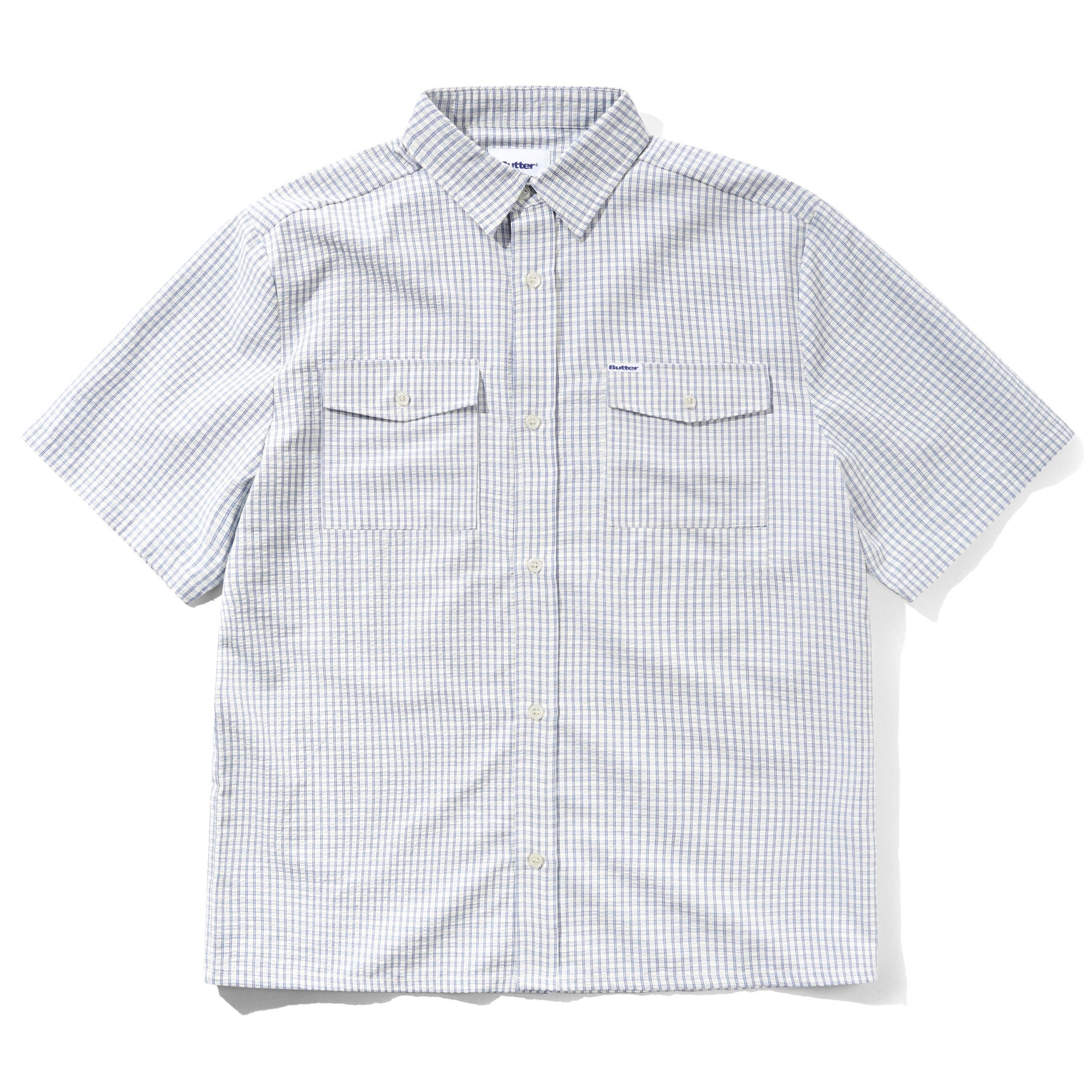 Butter Goods Grid Button Up Shirt Blue