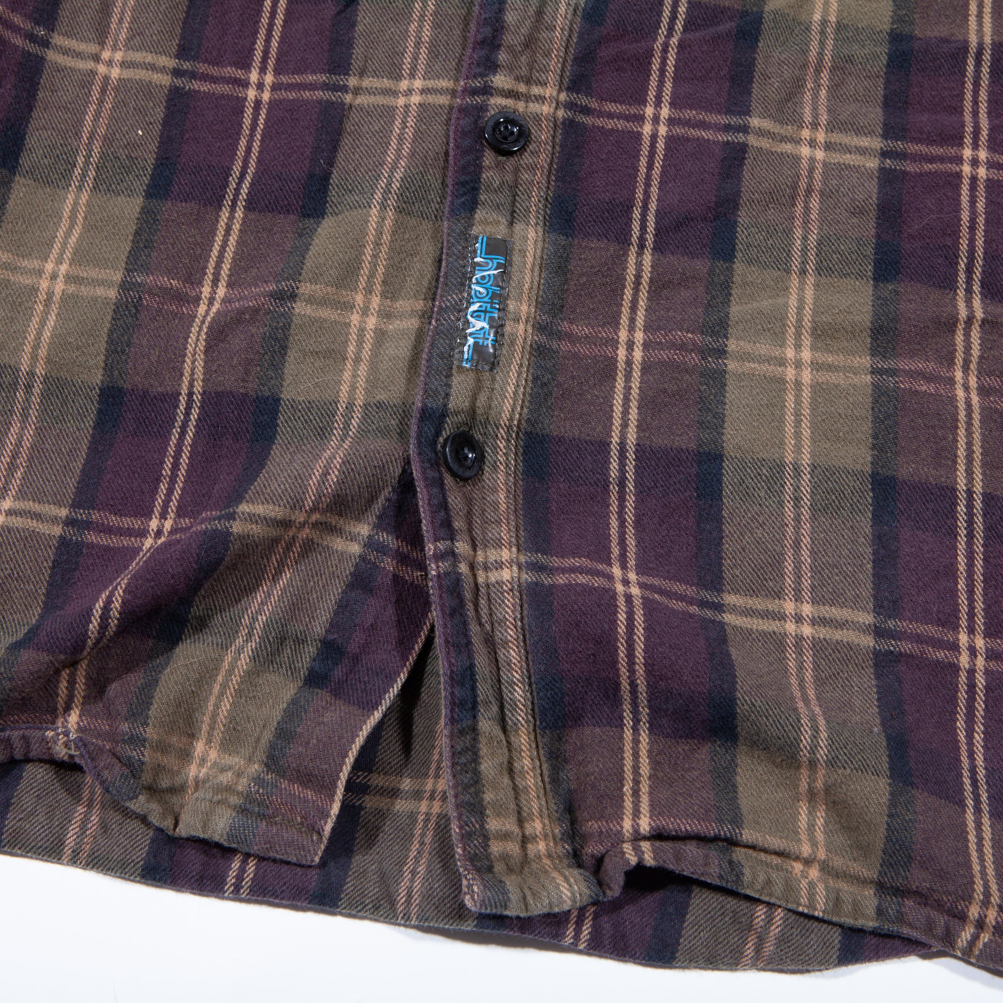 Overripe Habitat Hooded Flannel Shirt Brown XL (2005ish)