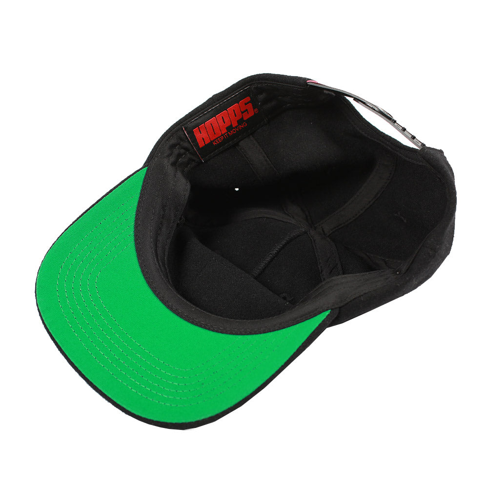 Hopps Label Wool Snapback Hat Black