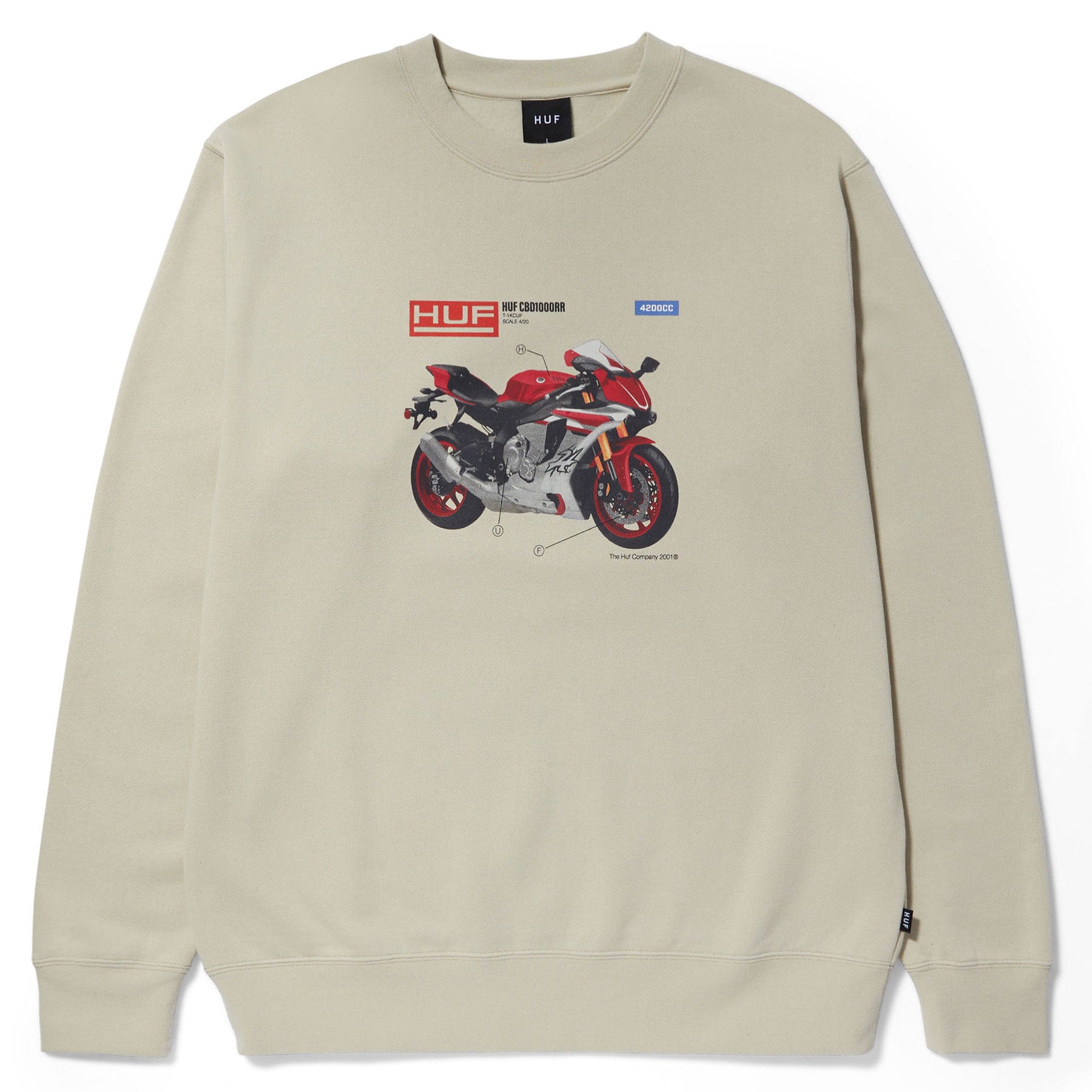 Huf 420 CC Crewneck Sweatshirt Stone