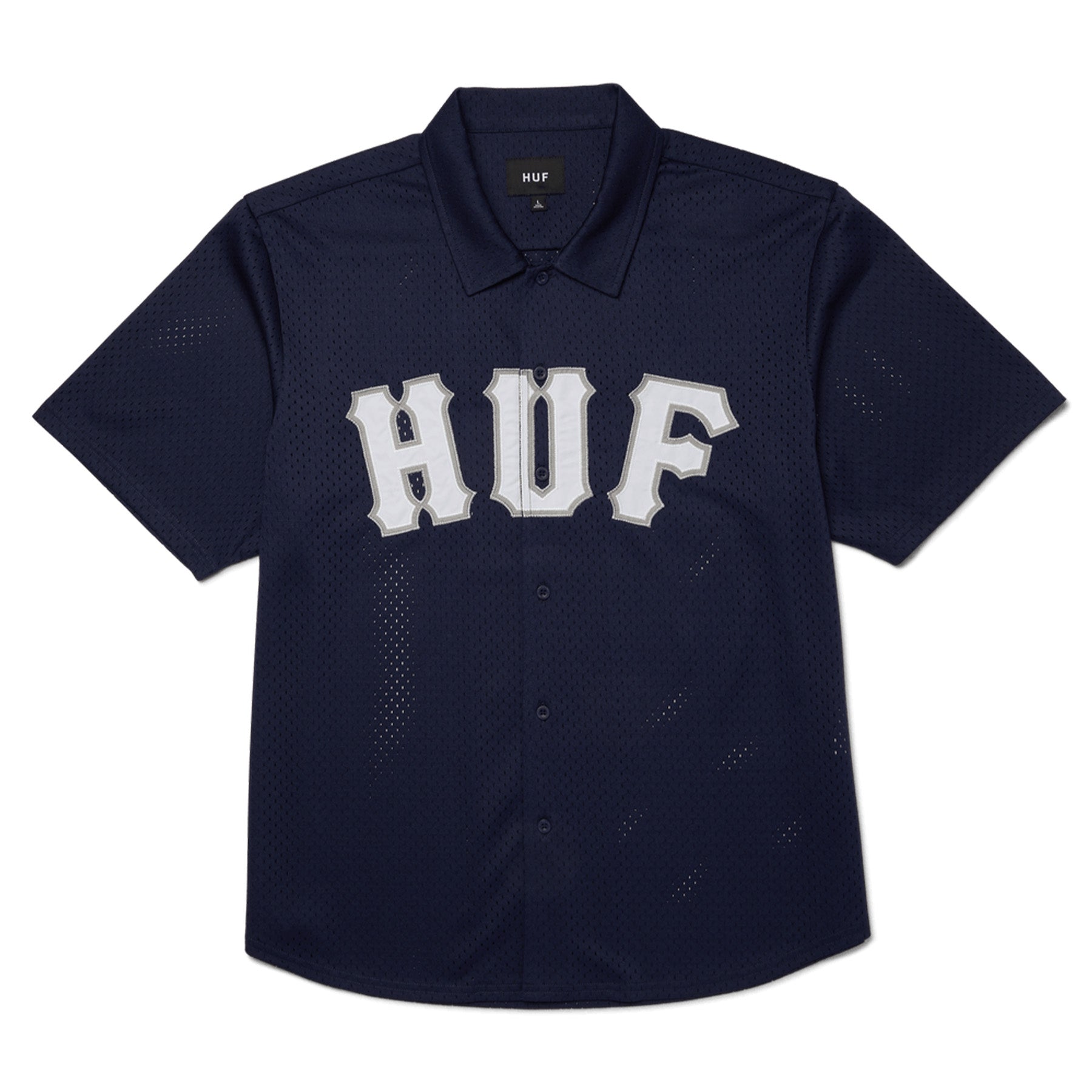 Huf シャツ Huf Arch Mesh Button Up Navy - Orchard Skateshop