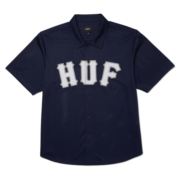 Huf Arch Mesh Button Up Navy - Orchard Skateshop