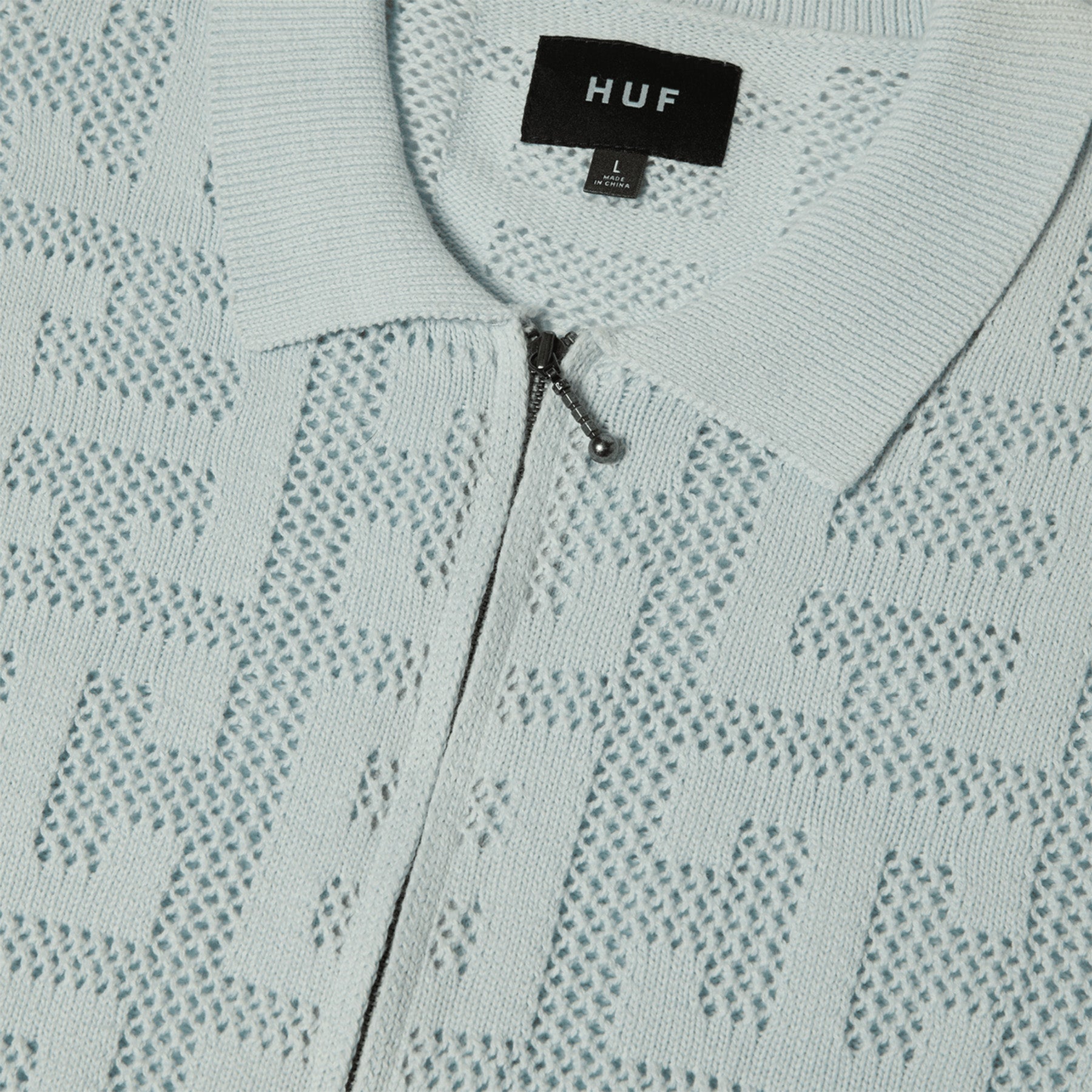 Huf Monogram Jacquard Zip S/S Sweater Sky