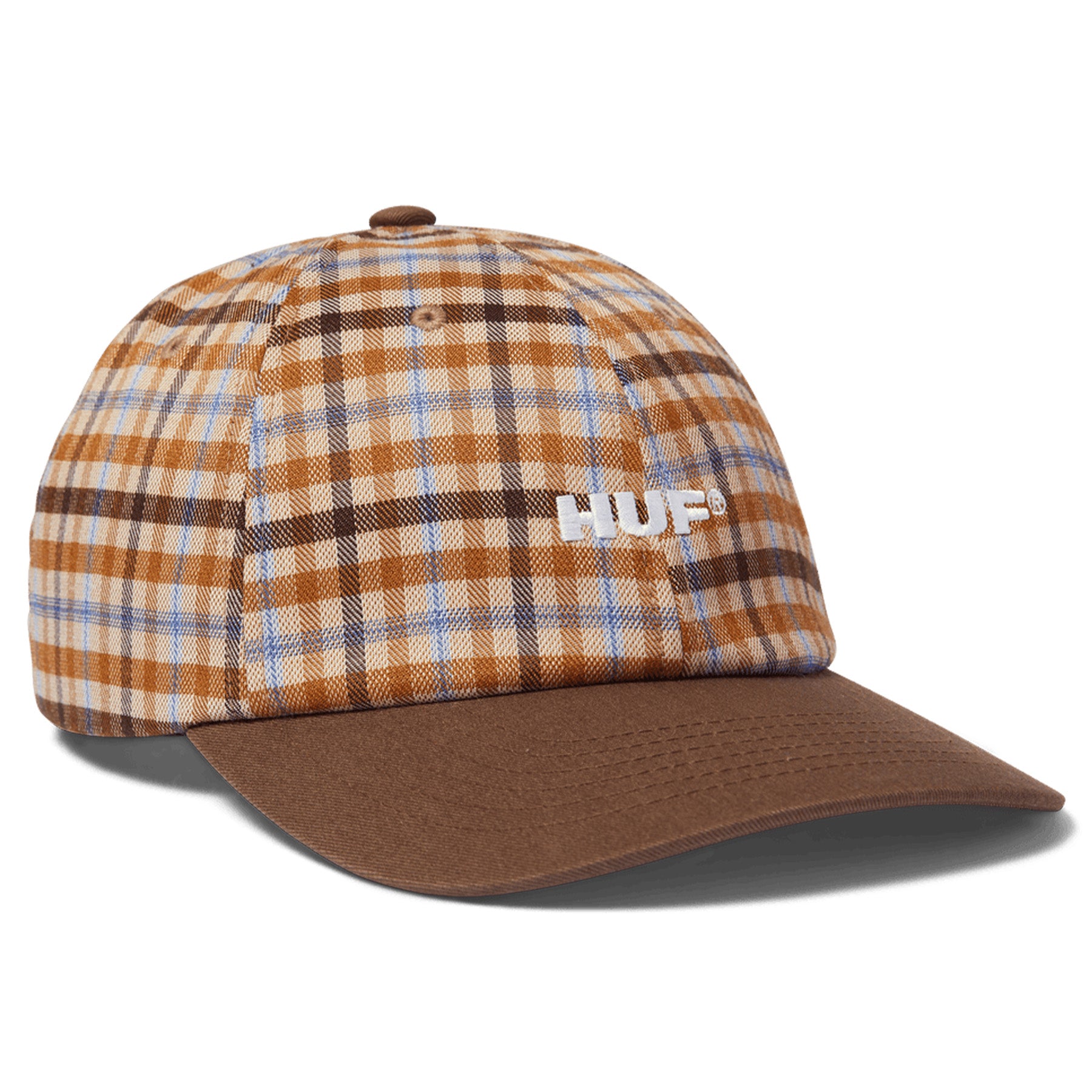 Huf Shadow Plaid 6 Panel CV Hat Brown