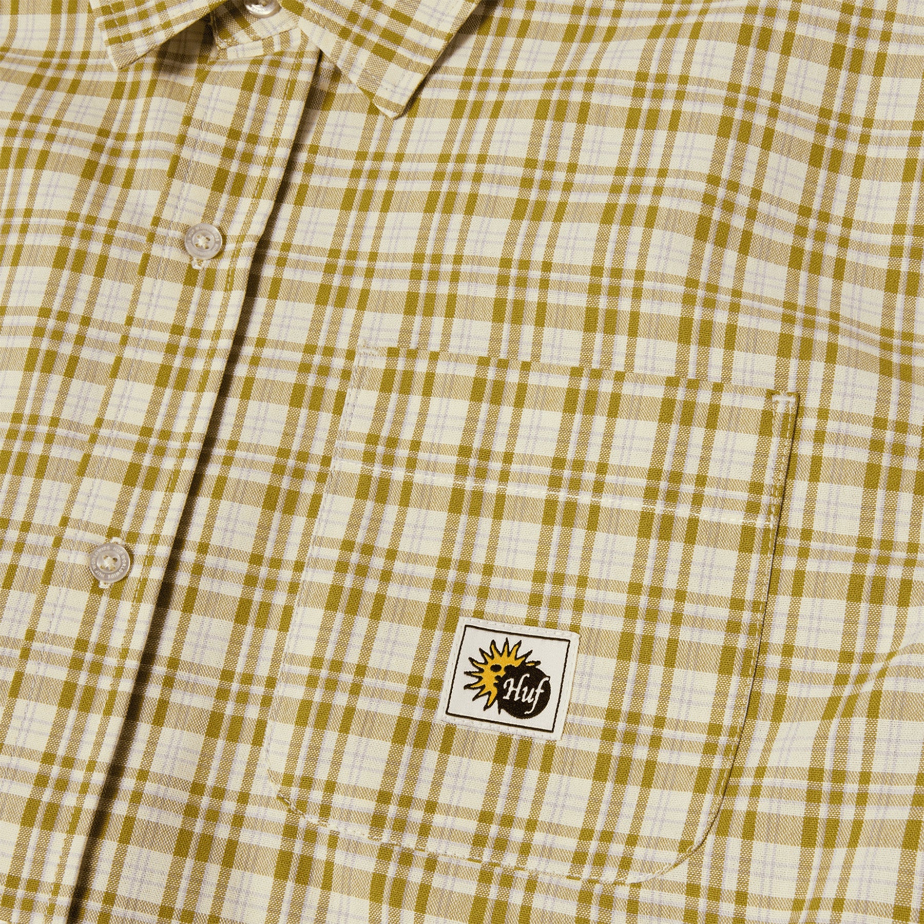 Huf Total Eclipse SS Plaid Shirt Mustard - Orchard Skateshop