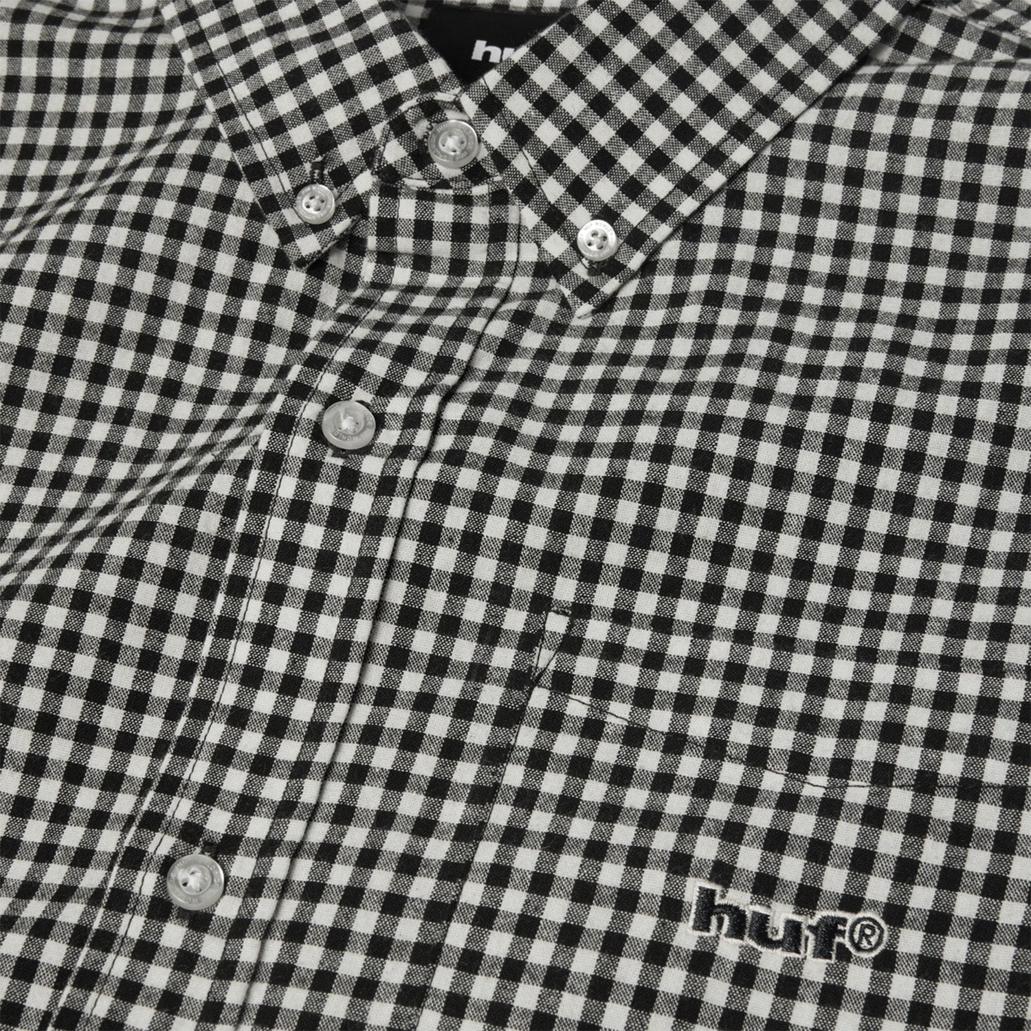Huf 89 Micro Gingham S/S Oxford Shirt Black/White