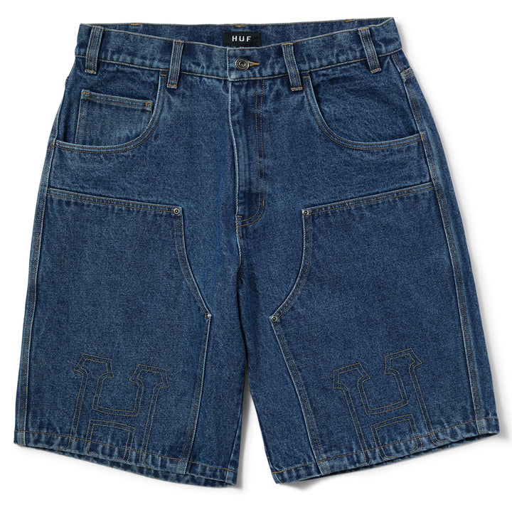 Huf Classic H Double Knee Denim Short Stone Wash Indigo
