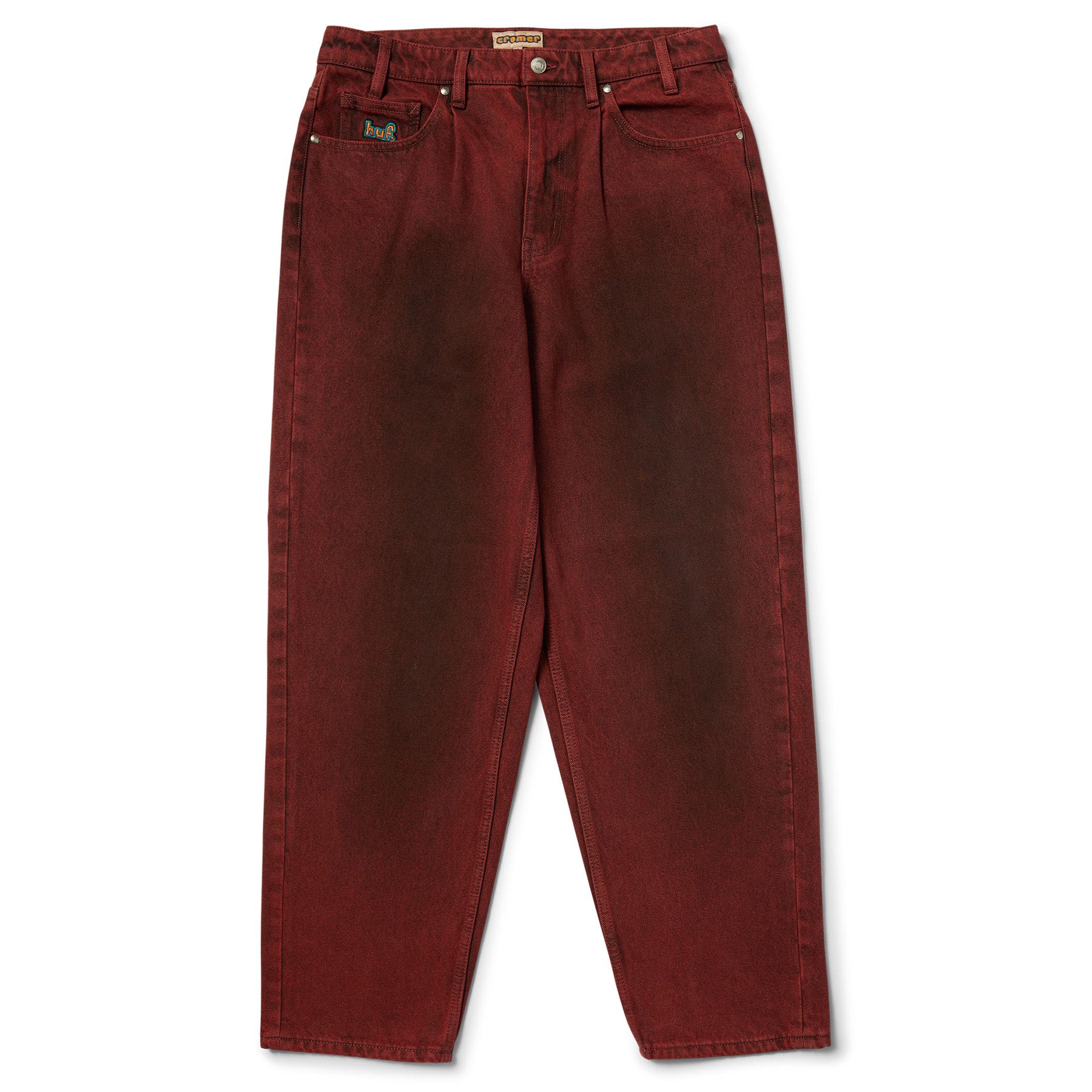 Huf Cromer Washed Pant Lava Red - Orchard Skateshop