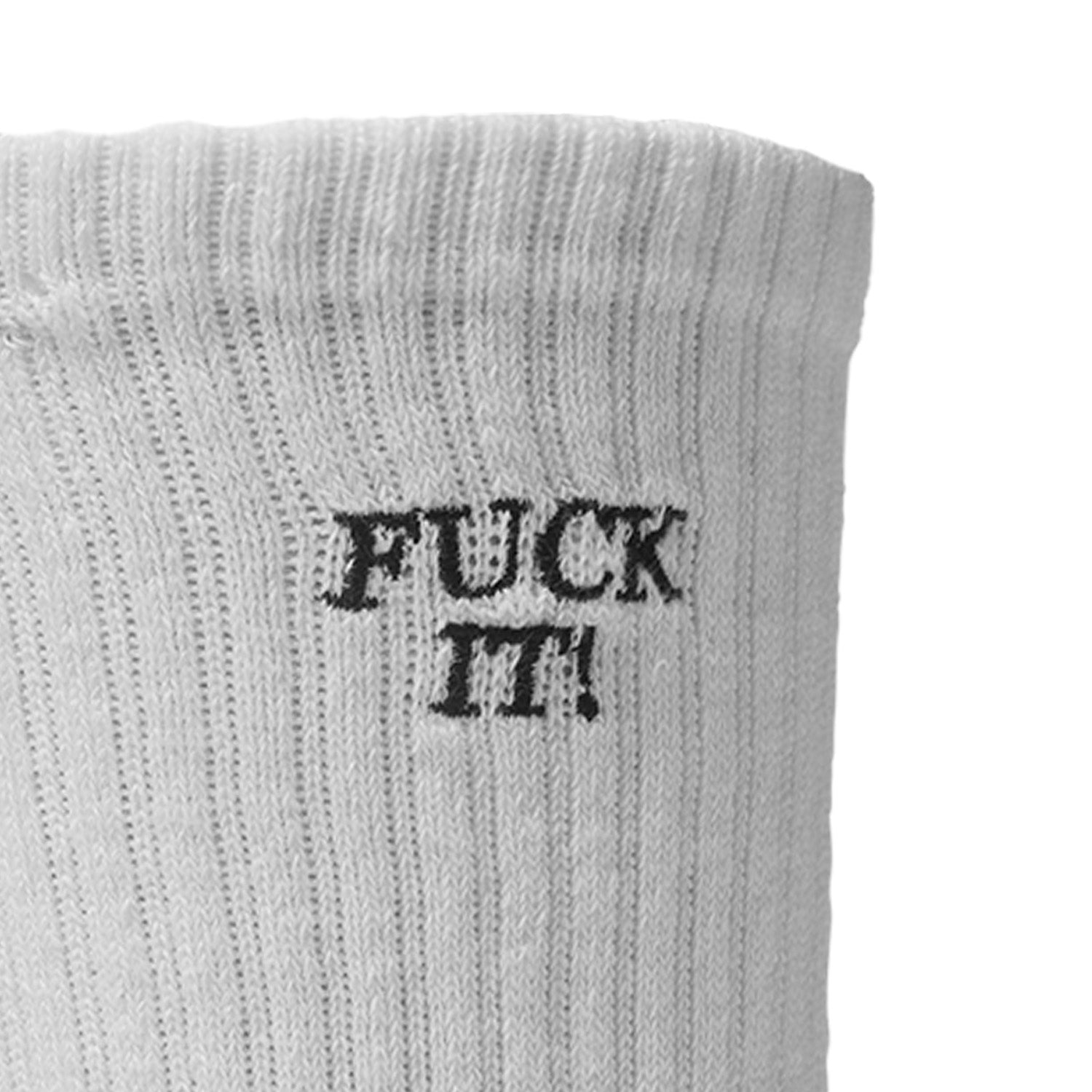 Huf Fuck It Embroidered Sock White