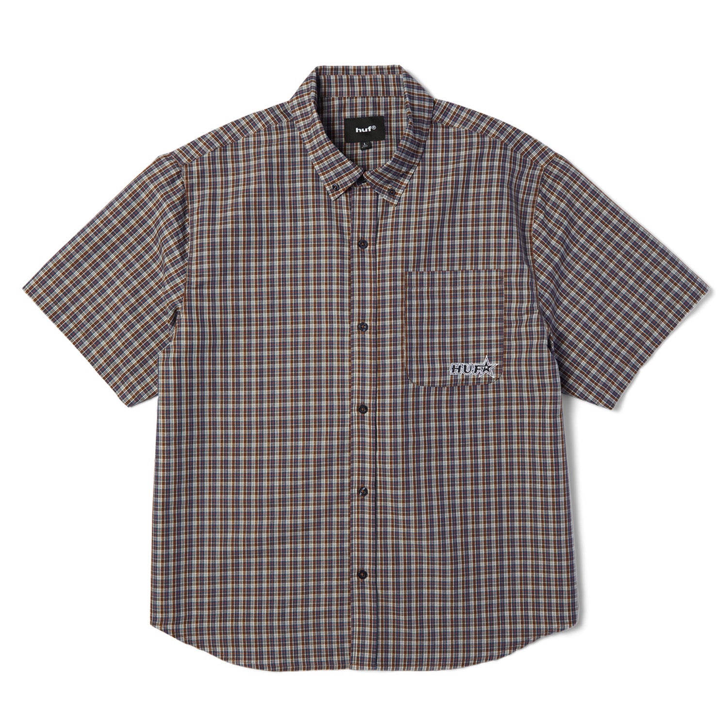 Huf Galaxy Shortsleeve Woven Top Dark Brown