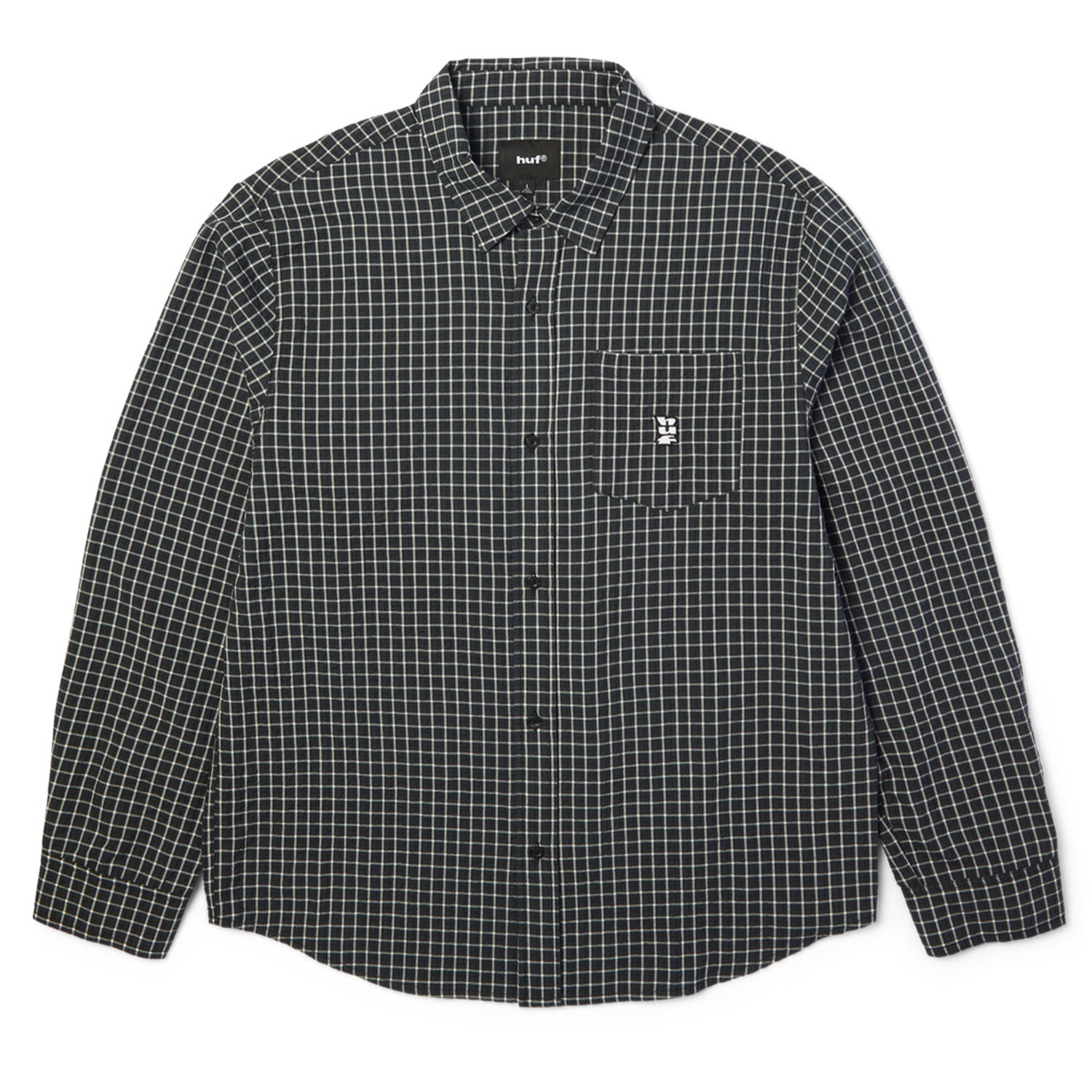 Huf Megablast LS Woven Top Black Check
