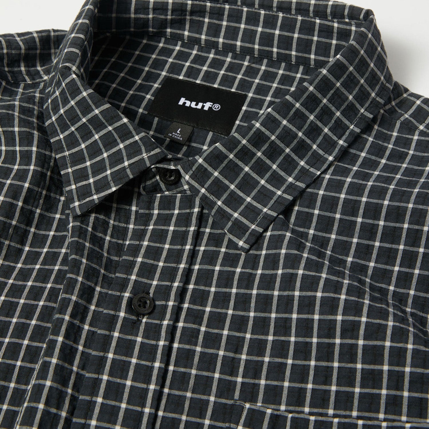 Huf Megablast LS Woven Top Black Check