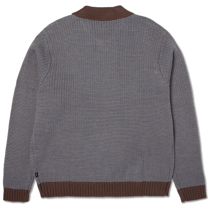 Huf Megablast Two Tone Waffle Sweater Washed Blue/Moss