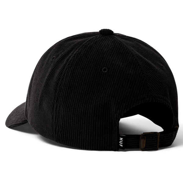 Huf OG Corduroy 6 Panel Hat Black - Orchard Skateshop