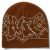 Huf Outlines Skull Beanie Russet