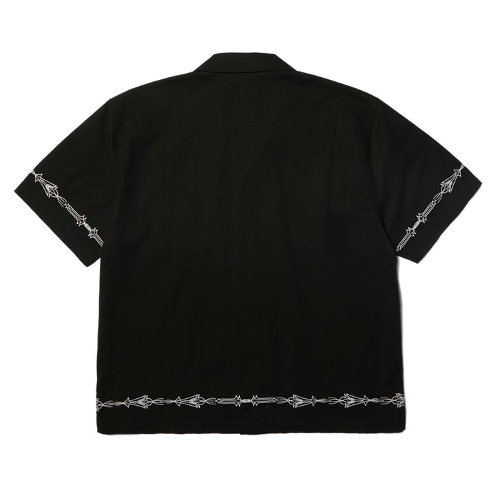 Huf Pinstripe Emb Resort Shirt Black
