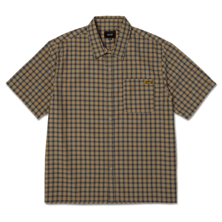 Huf Stretch Micro Plaid S/S Shirt Clay