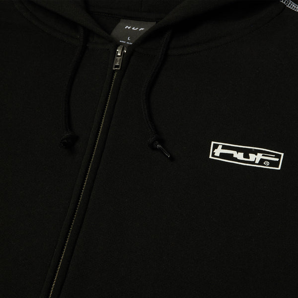 Huf Stretch Zip Hoodie Black - Orchard Skateshop