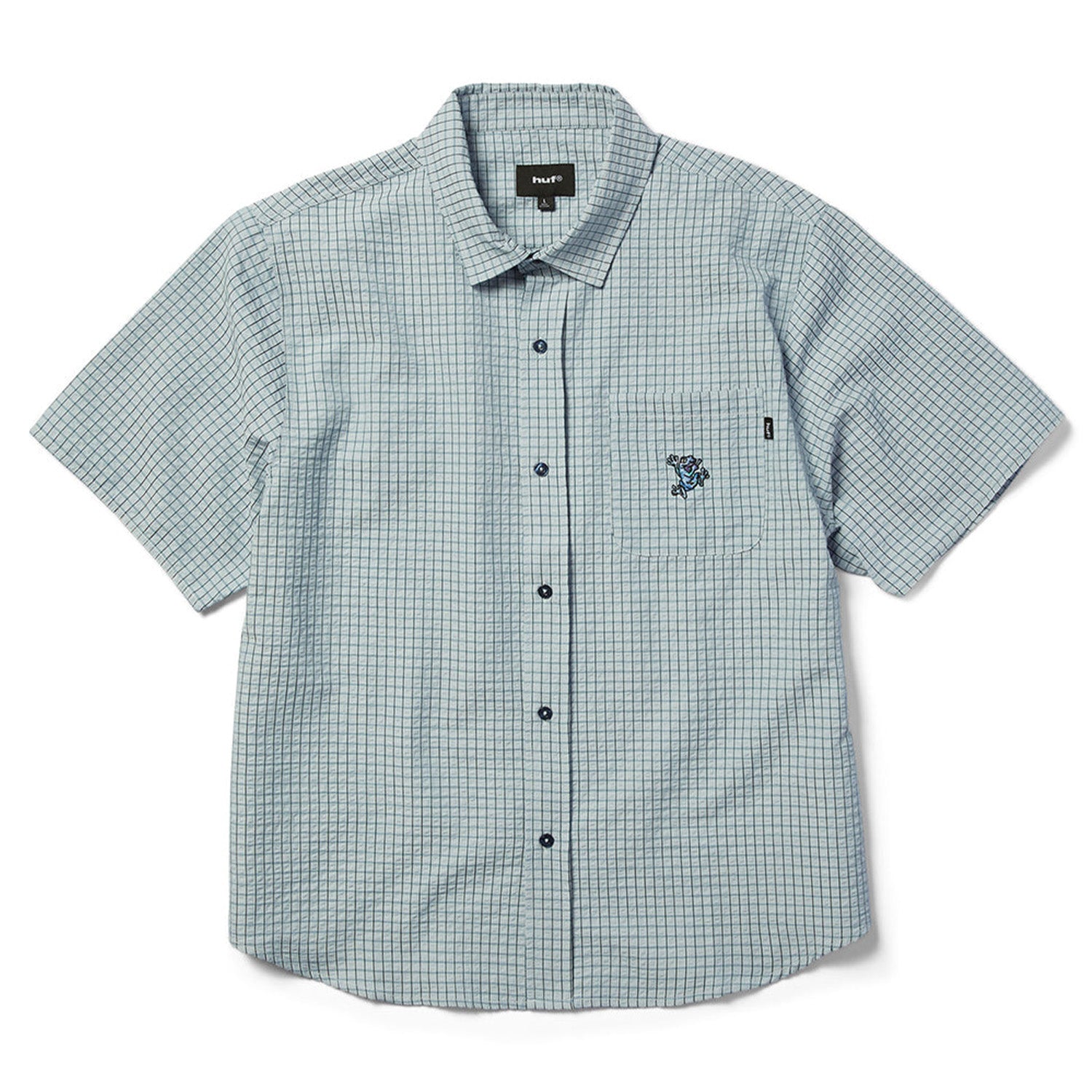 Huf Stuck On You Plaid Shirt Ice Blue