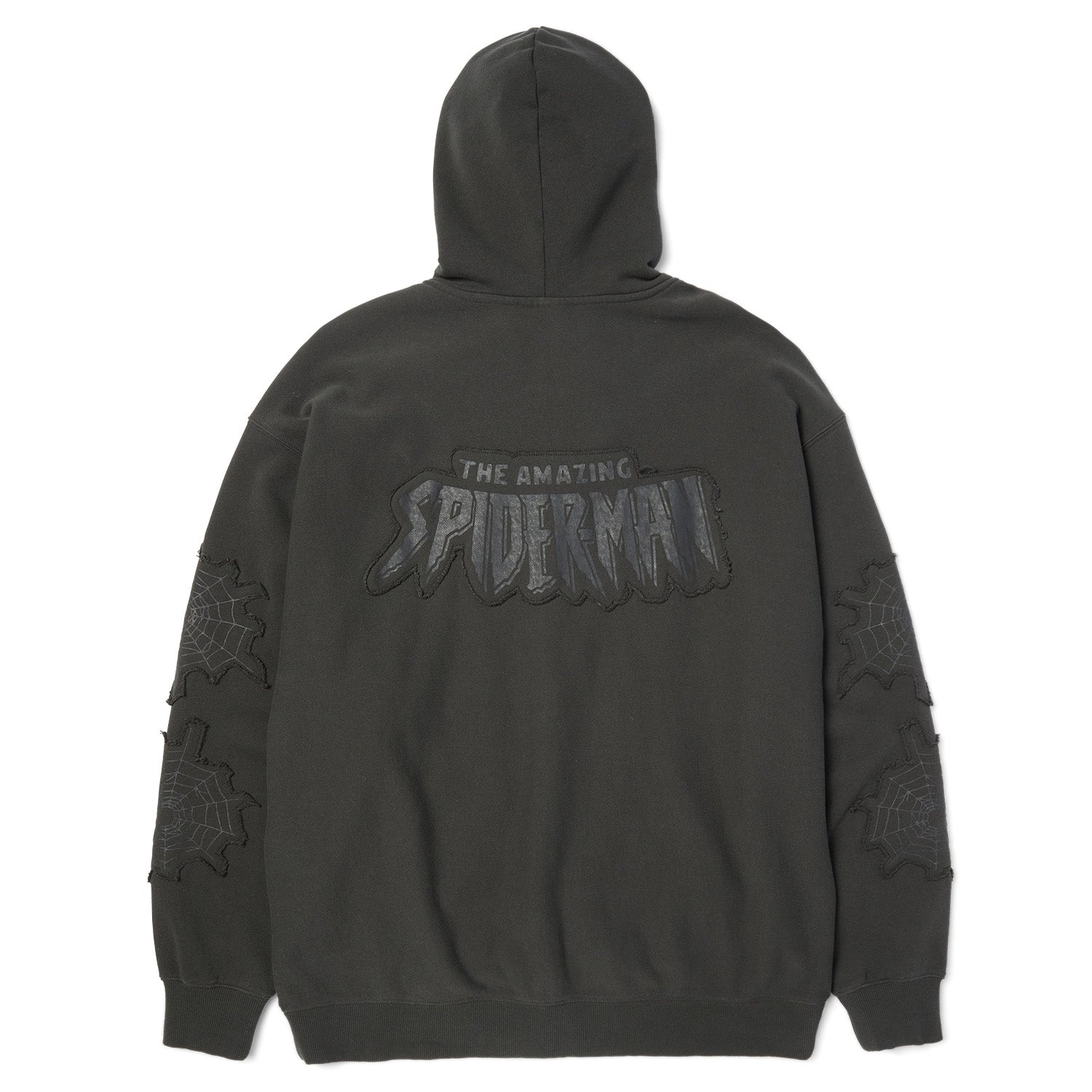Huf x Marvel Spider Man Web Zip Hoodie Washed Black